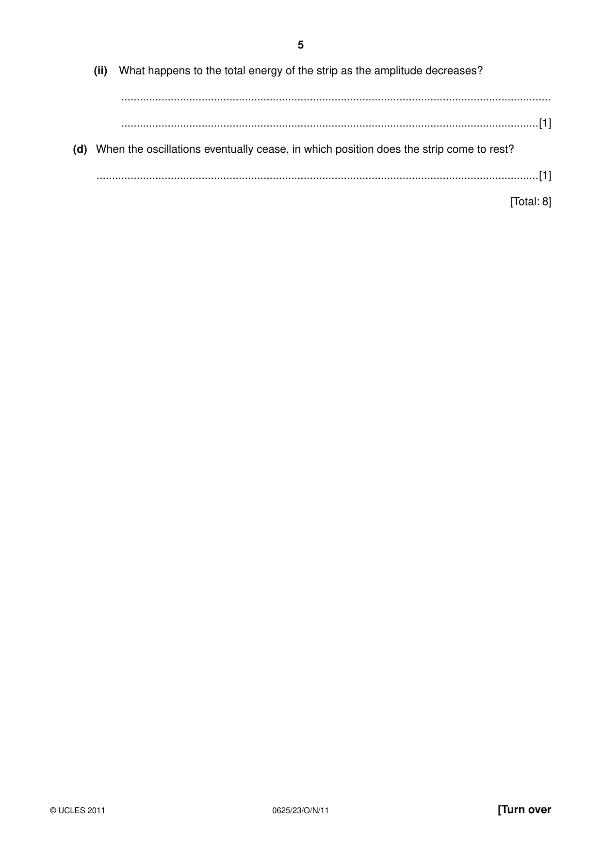 Cambridge IGCSE Physics 0625 2011 Oct/Nov Paper 2 · Variant 3 question paper, page 5 of 20