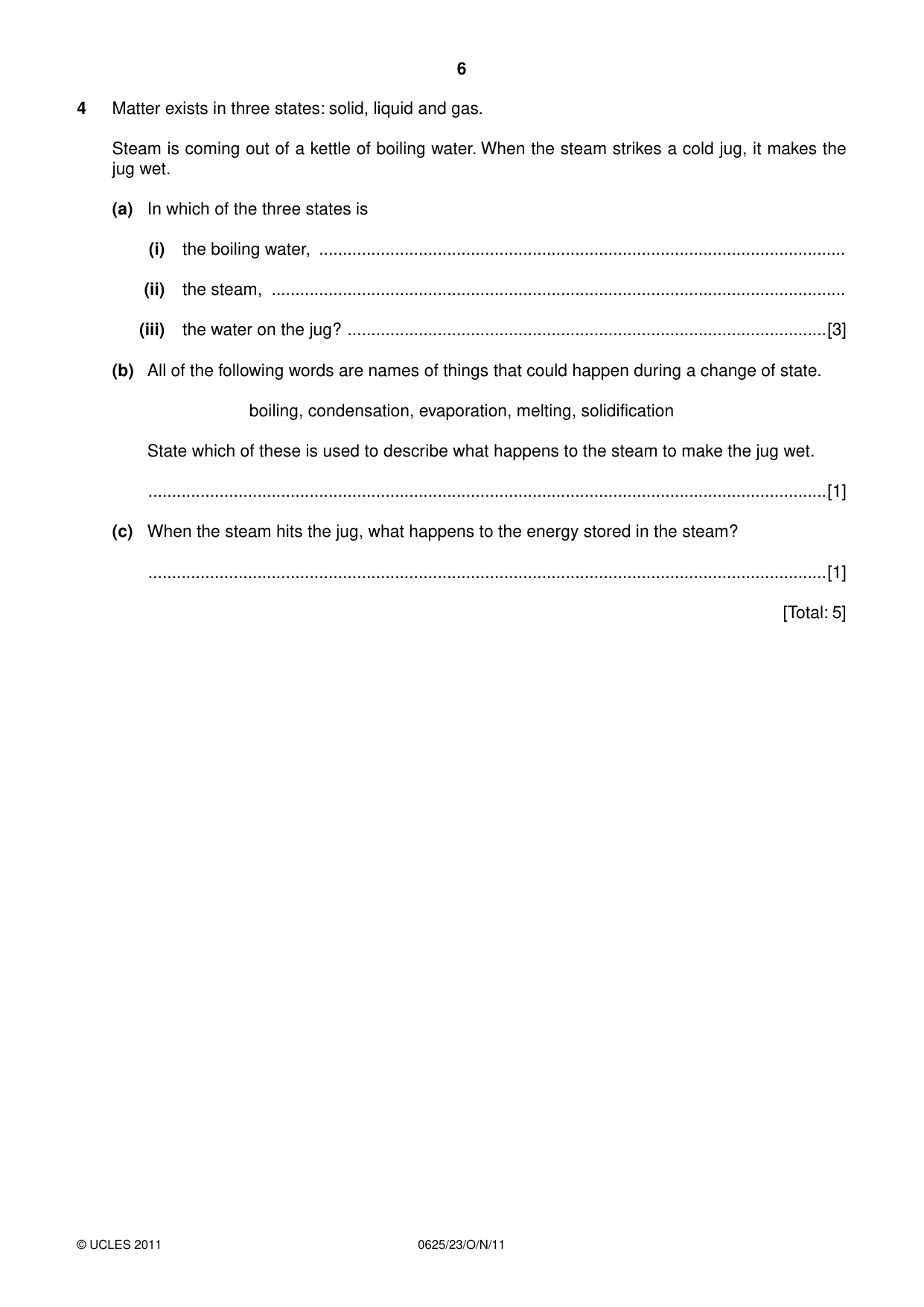 Cambridge IGCSE Physics 0625 2011 Oct/Nov Paper 2 · Variant 3 question paper, page 6 of 20