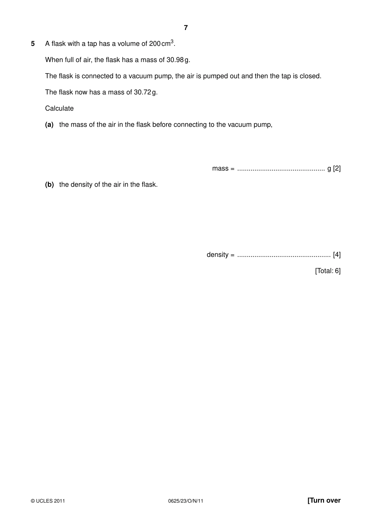 Cambridge IGCSE Physics 0625 2011 Oct/Nov Paper 2 · Variant 3 question paper, page 7 of 20