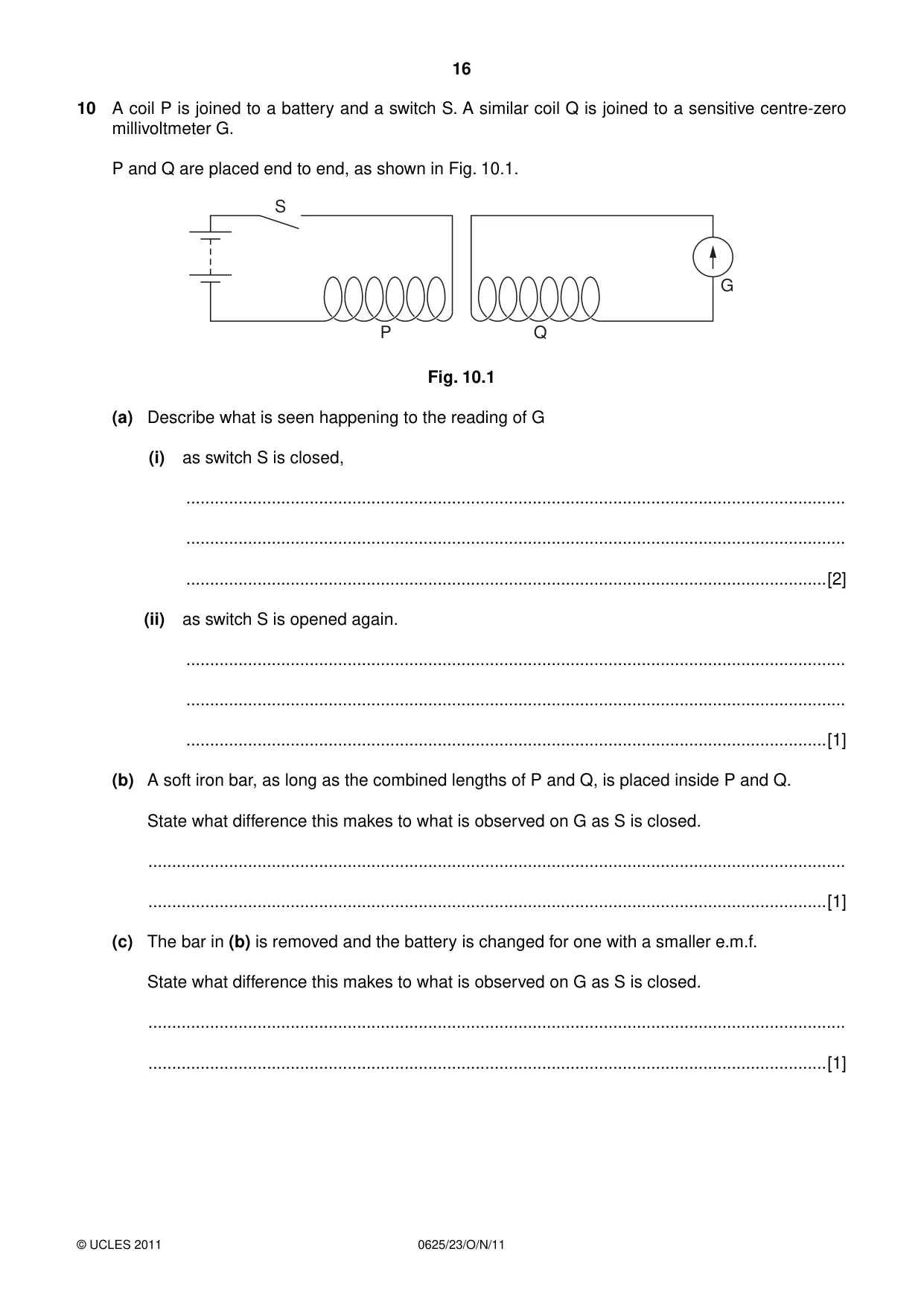 Cambridge IGCSE Physics 0625 2011 Oct/Nov Paper 2 · Variant 3 question paper, page 16 of 20