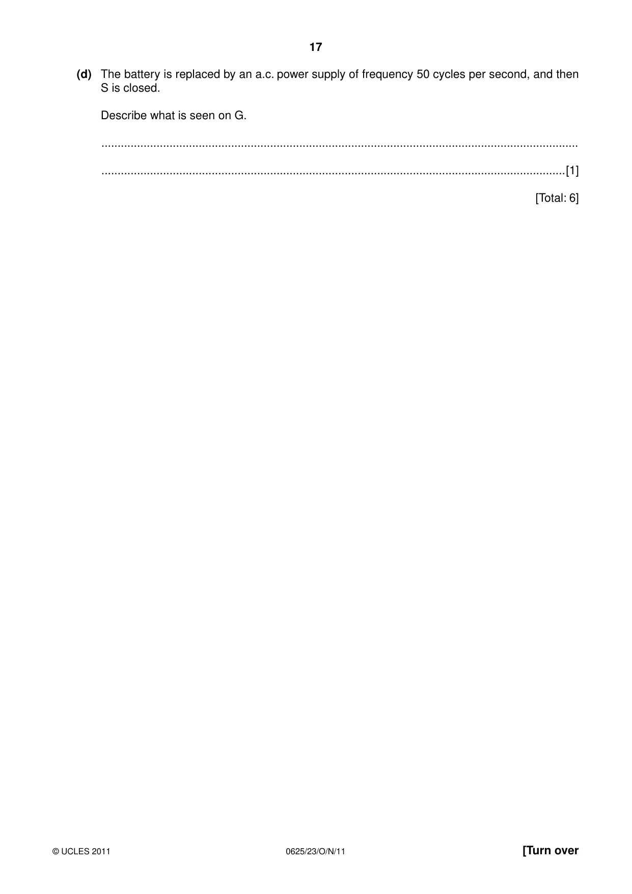 Cambridge IGCSE Physics 0625 2011 Oct/Nov Paper 2 · Variant 3 question paper, page 17 of 20