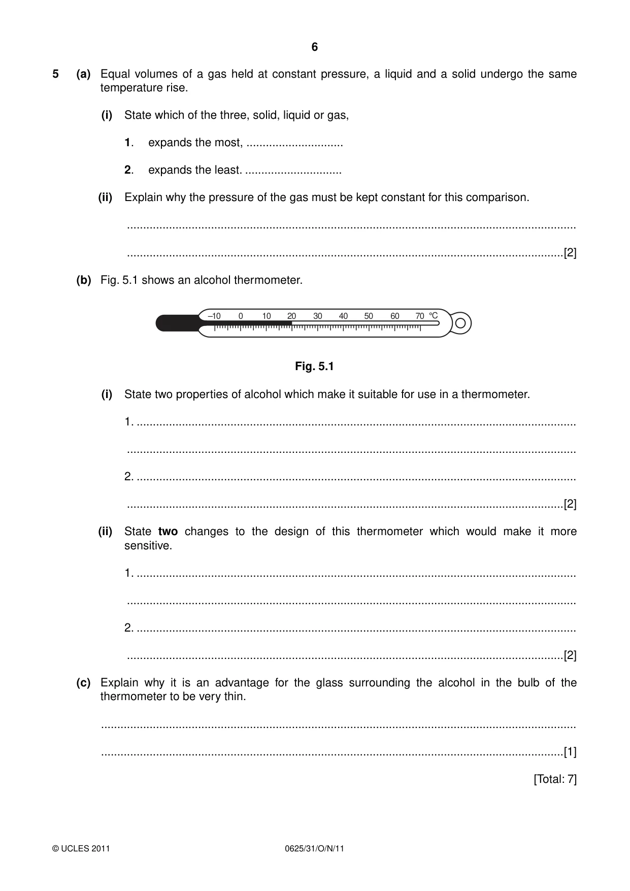 Cambridge IGCSE Physics 0625 2011 Oct/Nov Paper 3 · Variant 1 question paper, page 6 of 16