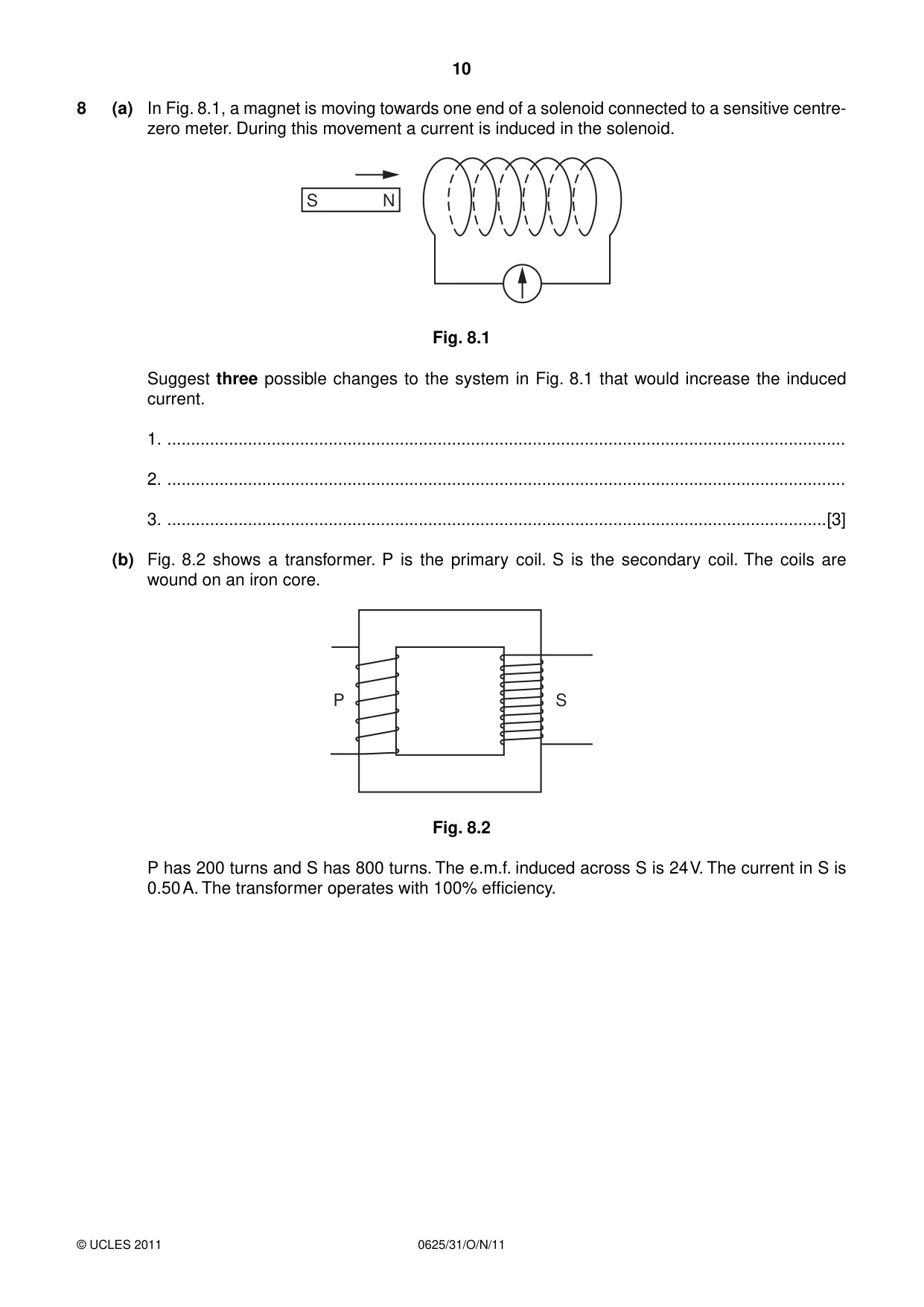 Cambridge IGCSE Physics 0625 2011 Oct/Nov Paper 3 · Variant 1 question paper, page 10 of 16