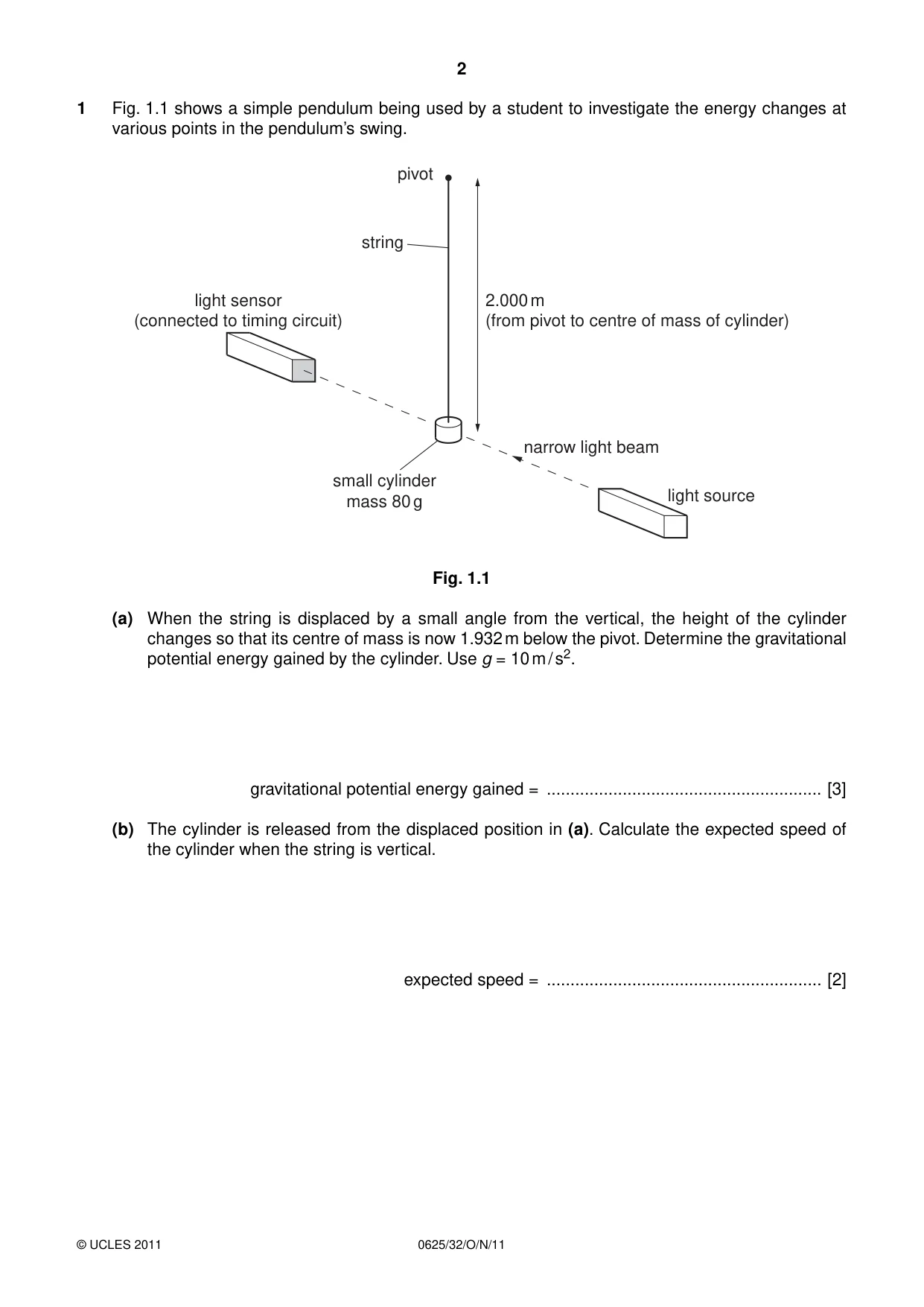 Cambridge IGCSE Physics 0625 2011 Oct/Nov Paper 3 · Variant 2 question paper, page 2 of 20