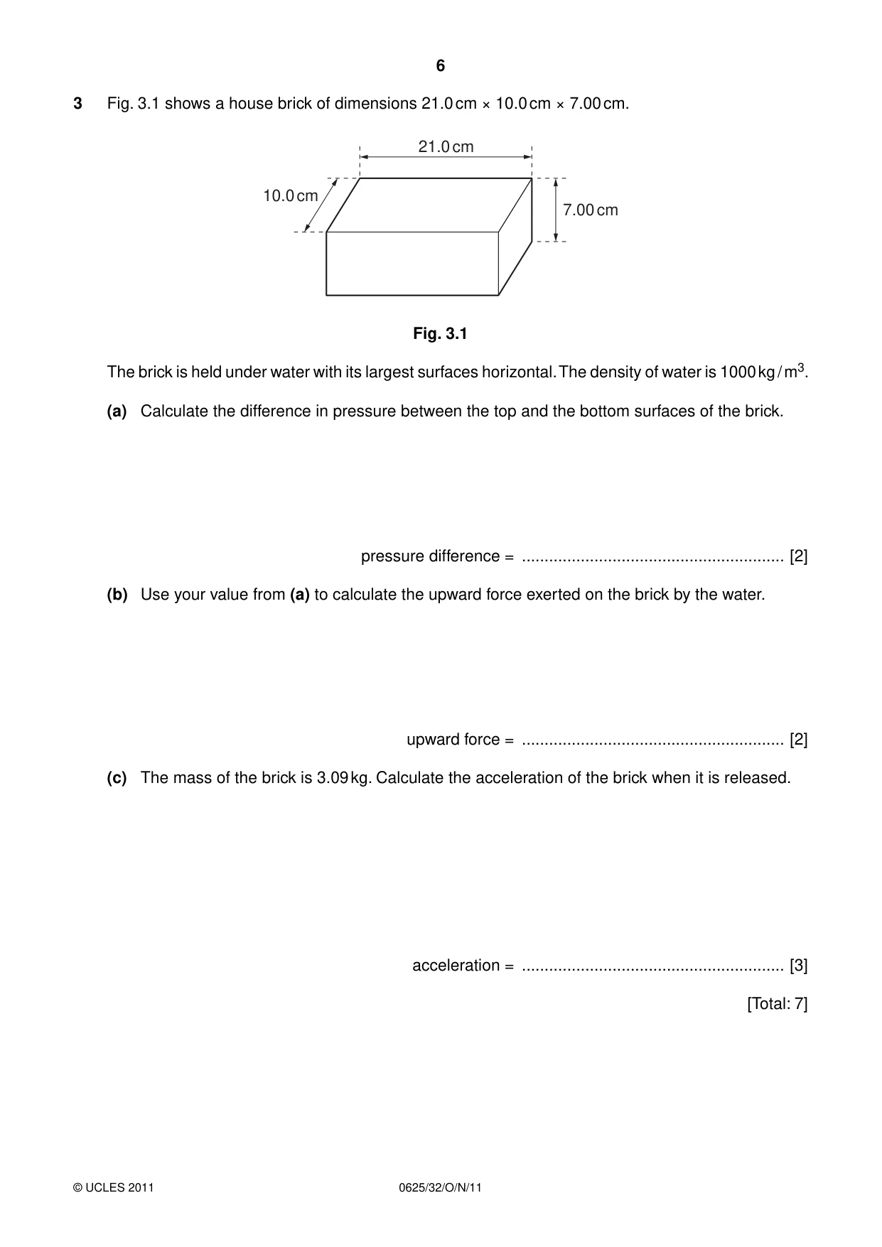Cambridge IGCSE Physics 0625 2011 Oct/Nov Paper 3 · Variant 2 question paper, page 6 of 20