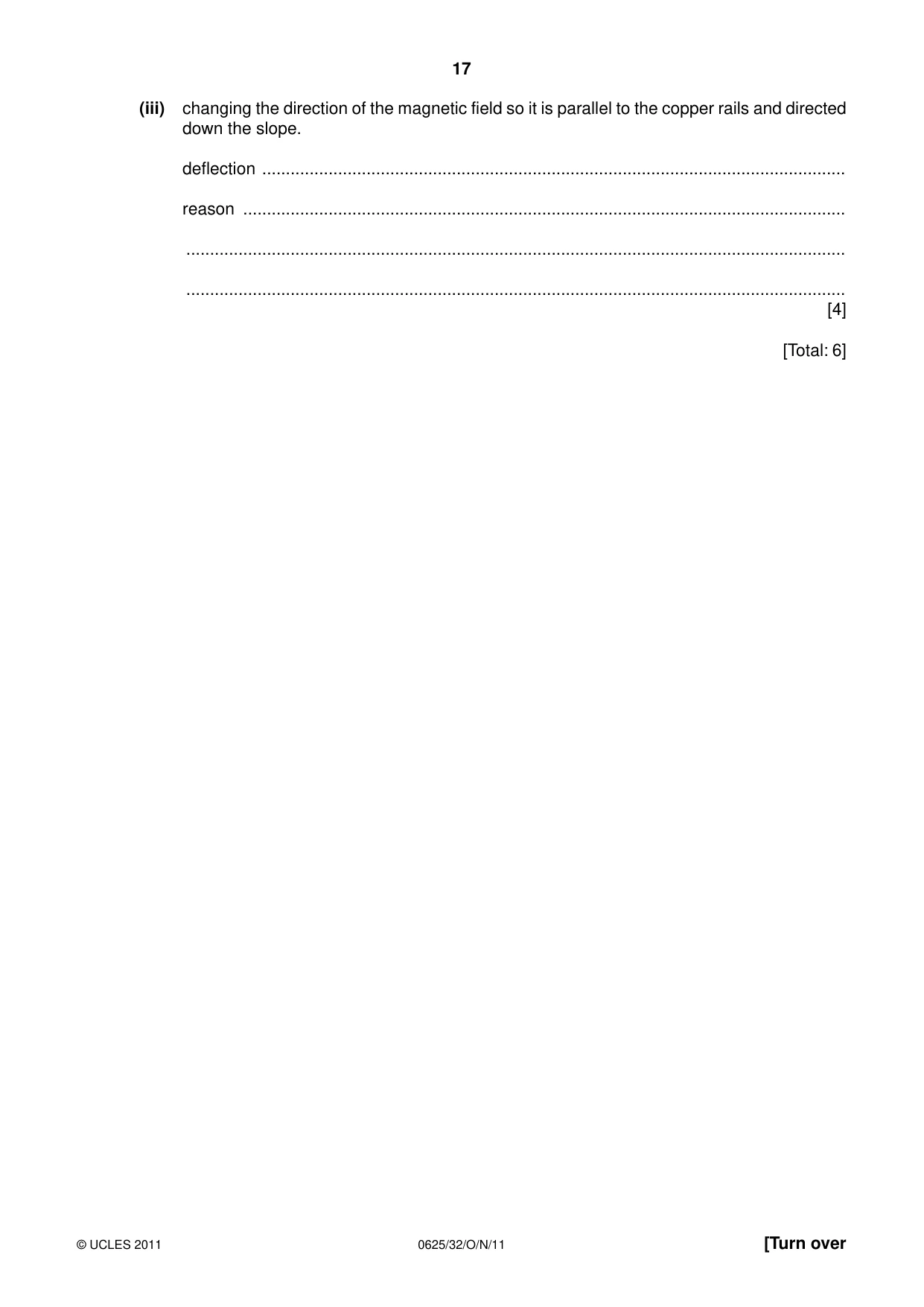 Cambridge IGCSE Physics 0625 2011 Oct/Nov Paper 3 · Variant 2 question paper, page 17 of 20