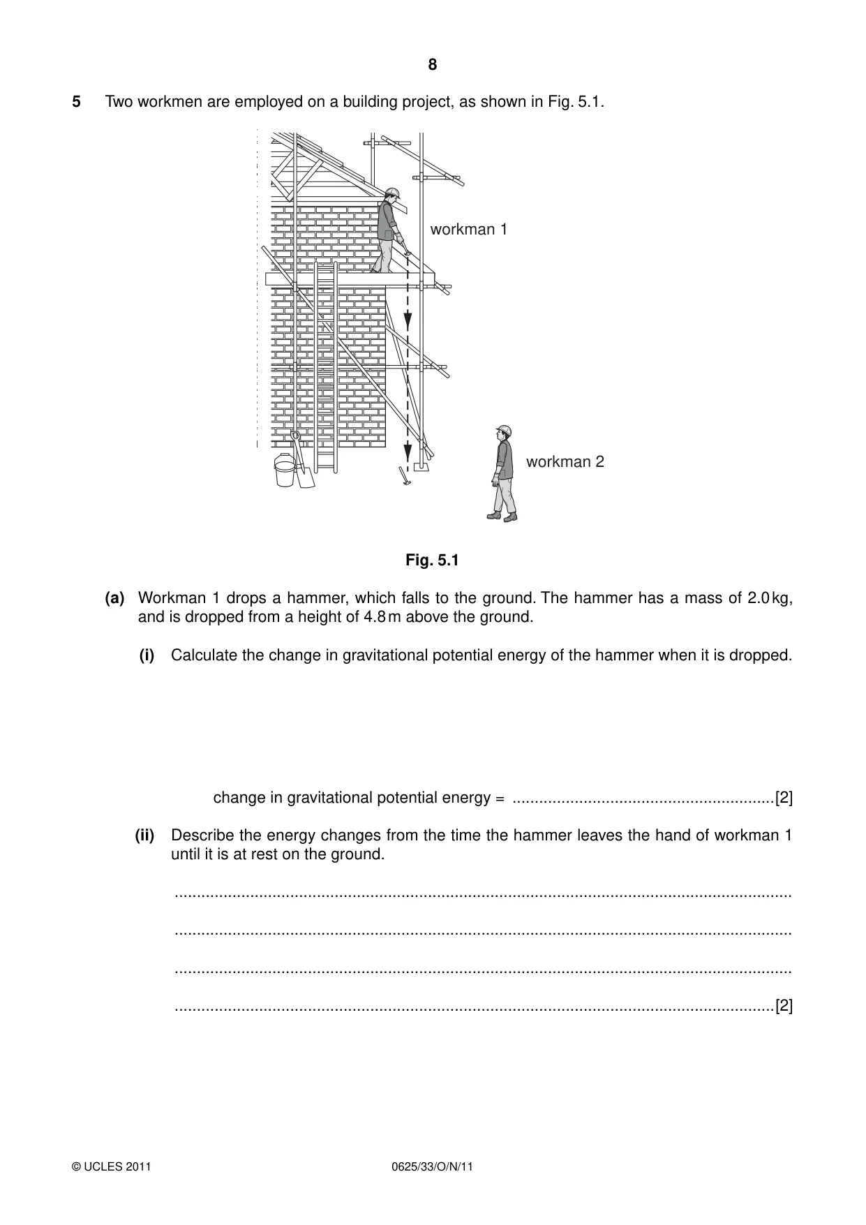 Cambridge IGCSE Physics 0625 2011 Oct/Nov Paper 3 · Variant 3 question paper, page 8 of 20