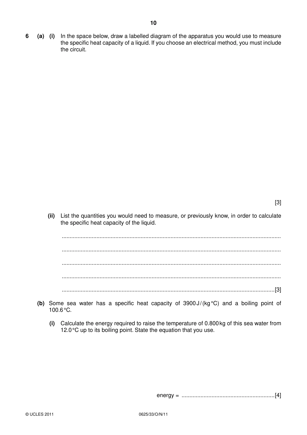 Cambridge IGCSE Physics 0625 2011 Oct/Nov Paper 3 · Variant 3 question paper, page 10 of 20