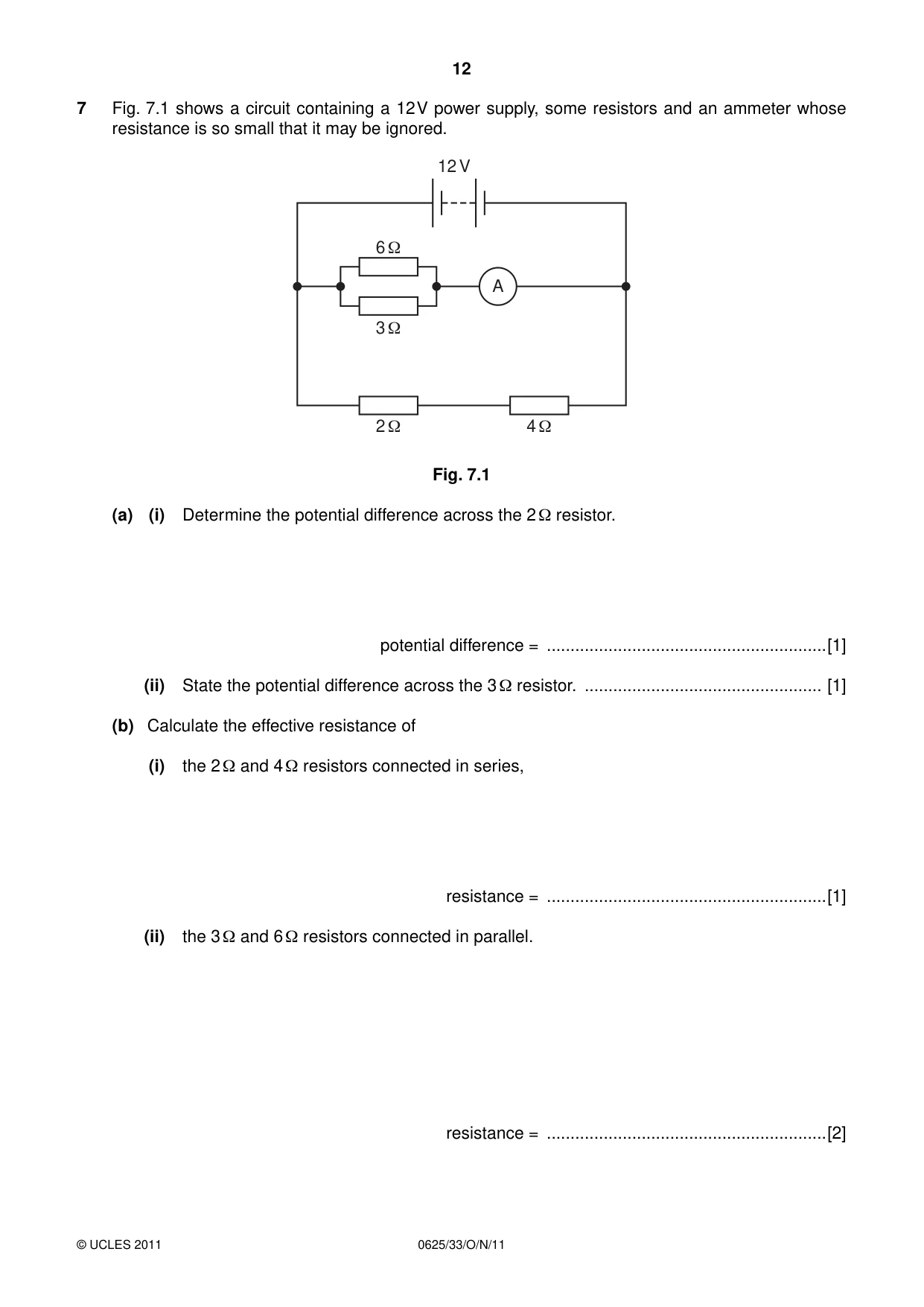 Cambridge IGCSE Physics 0625 2011 Oct/Nov Paper 3 · Variant 3 question paper, page 12 of 20