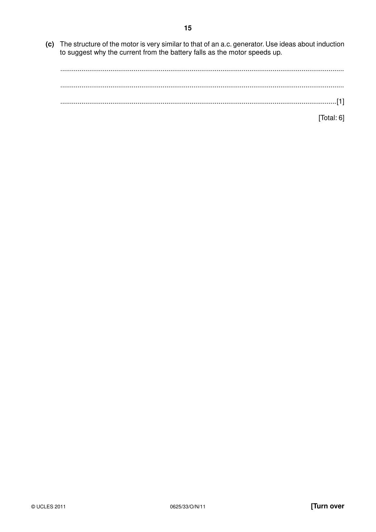 Cambridge IGCSE Physics 0625 2011 Oct/Nov Paper 3 · Variant 3 question paper, page 15 of 20