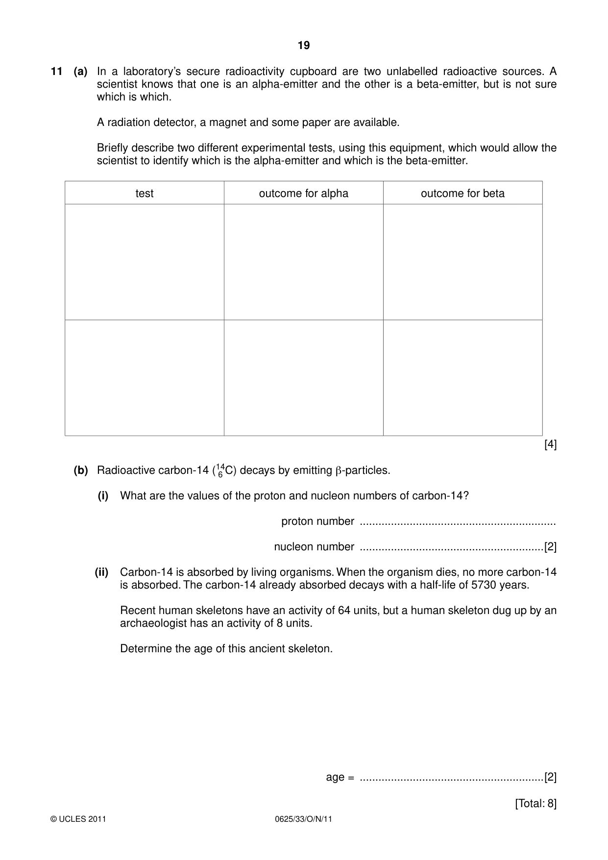 Cambridge IGCSE Physics 0625 2011 Oct/Nov Paper 3 · Variant 3 question paper, page 19 of 20