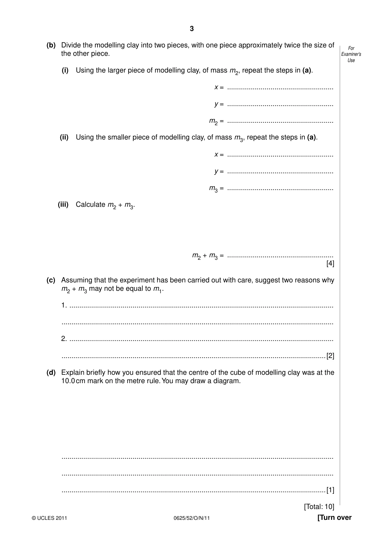Cambridge IGCSE Physics 0625 2011 Oct/Nov Paper 5 · Variant 2 question paper, page 3 of 12