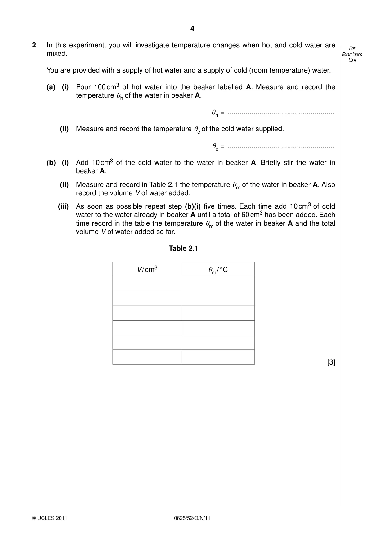 Cambridge IGCSE Physics 0625 2011 Oct/Nov Paper 5 · Variant 2 question paper, page 4 of 12