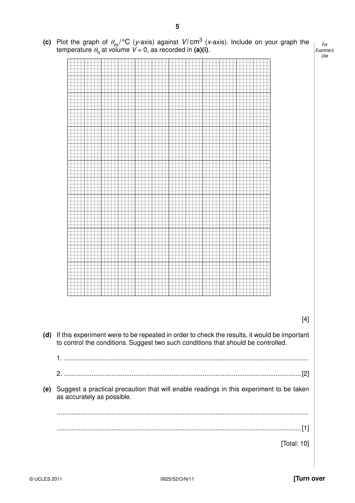 Cambridge IGCSE Physics 0625 2011 Oct/Nov Paper 5 · Variant 2 question paper, page 5 of 12