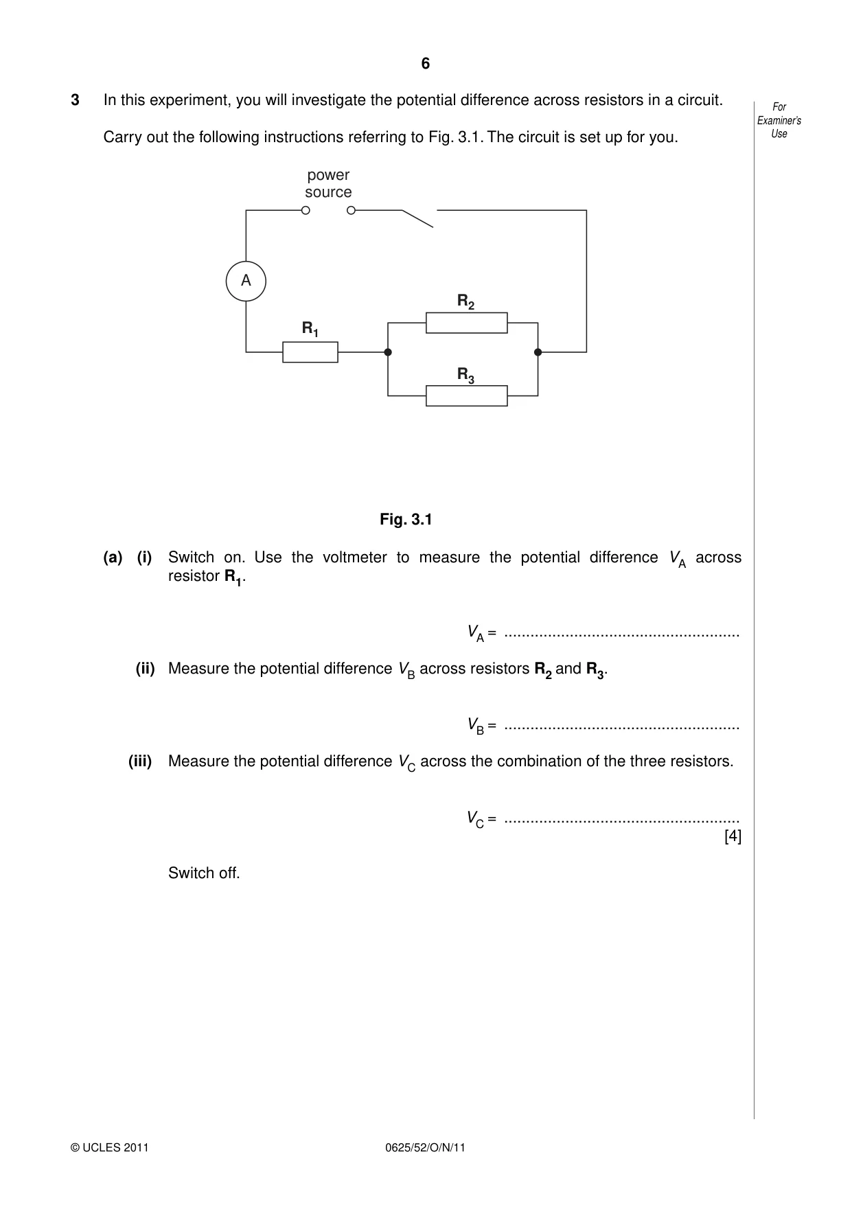 Cambridge IGCSE Physics 0625 2011 Oct/Nov Paper 5 · Variant 2 question paper, page 6 of 12