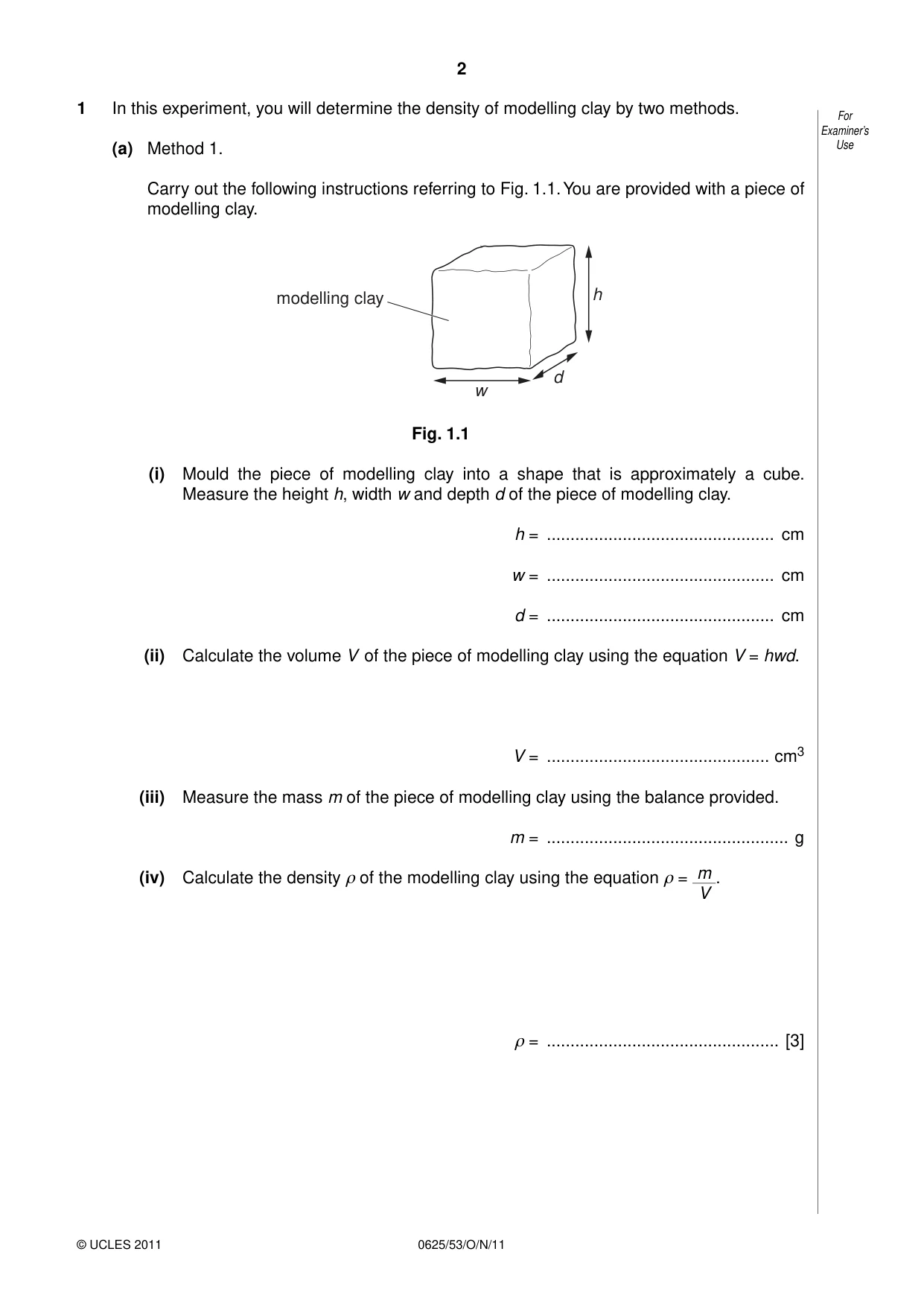 Cambridge IGCSE Physics 0625 2011 Oct/Nov Paper 5 · Variant 3 question paper, page 2 of 12