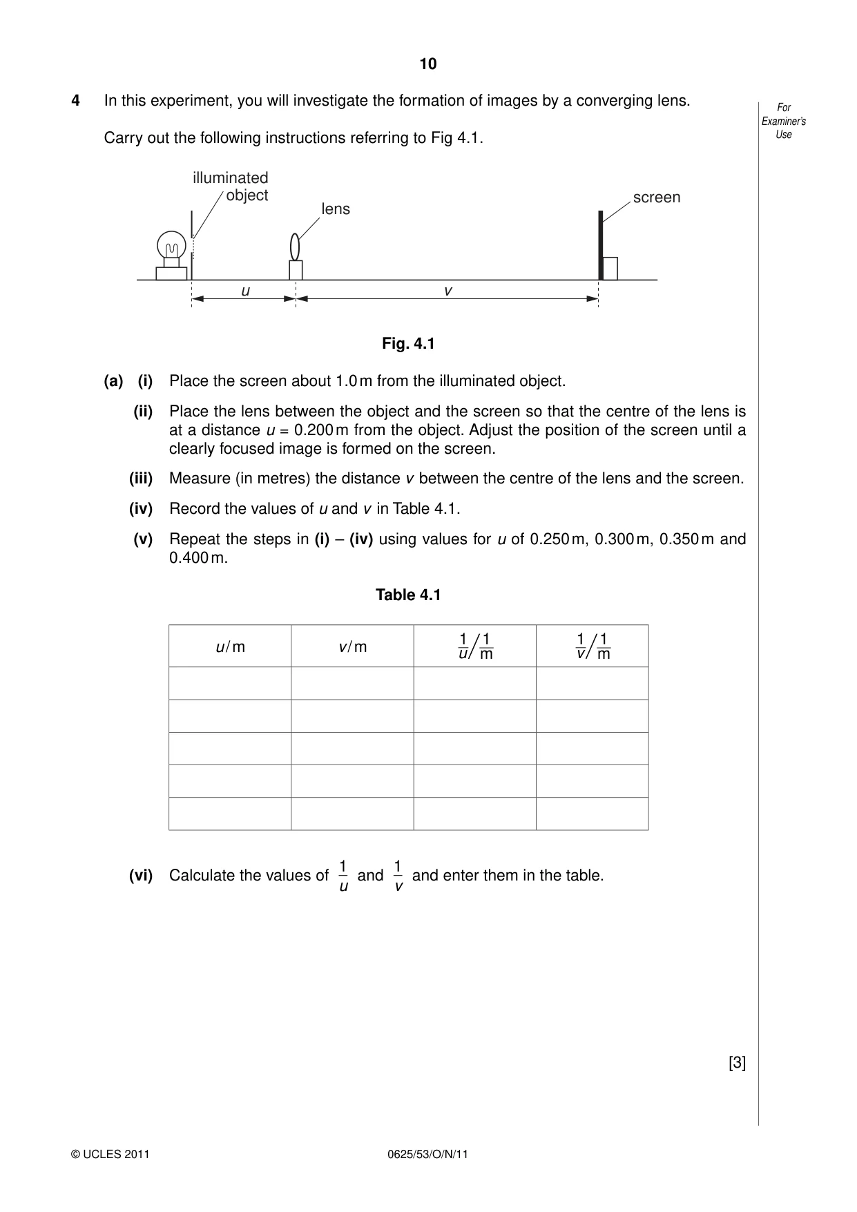 Cambridge IGCSE Physics 0625 2011 Oct/Nov Paper 5 · Variant 3 question paper, page 10 of 12