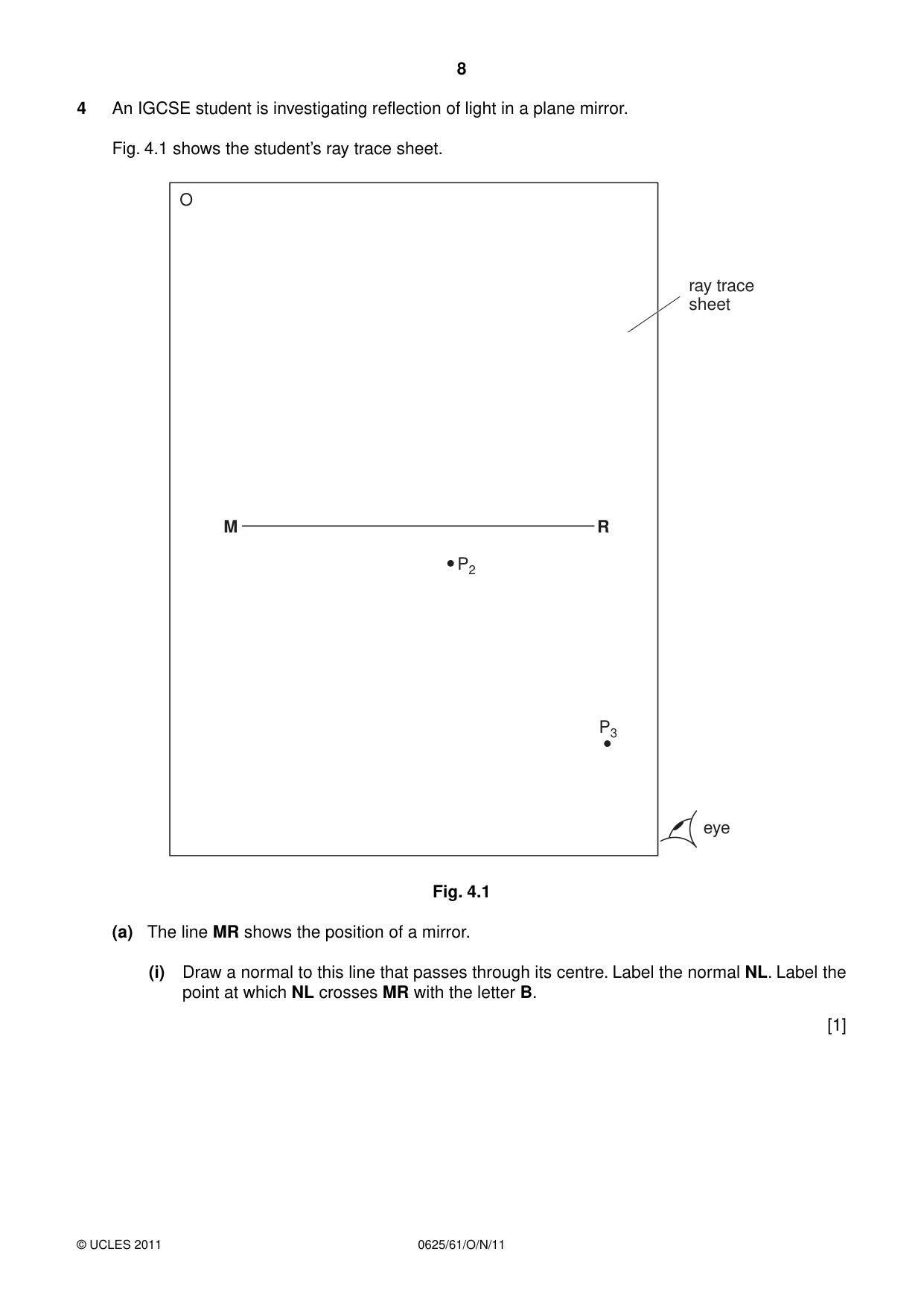 Cambridge IGCSE Physics 0625 2011 Oct/Nov Paper 6 · Variant 1 question paper, page 8 of 12