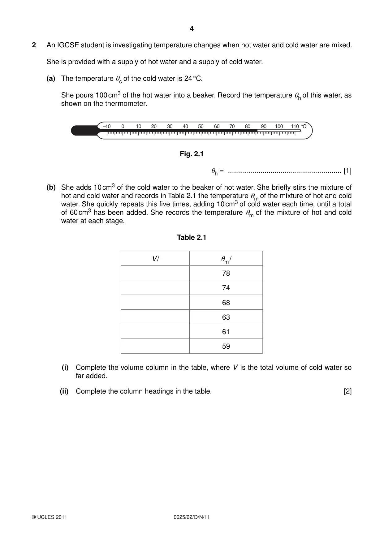 Cambridge IGCSE Physics 0625 2011 Oct/Nov Paper 6 · Variant 2 question paper, page 4 of 12