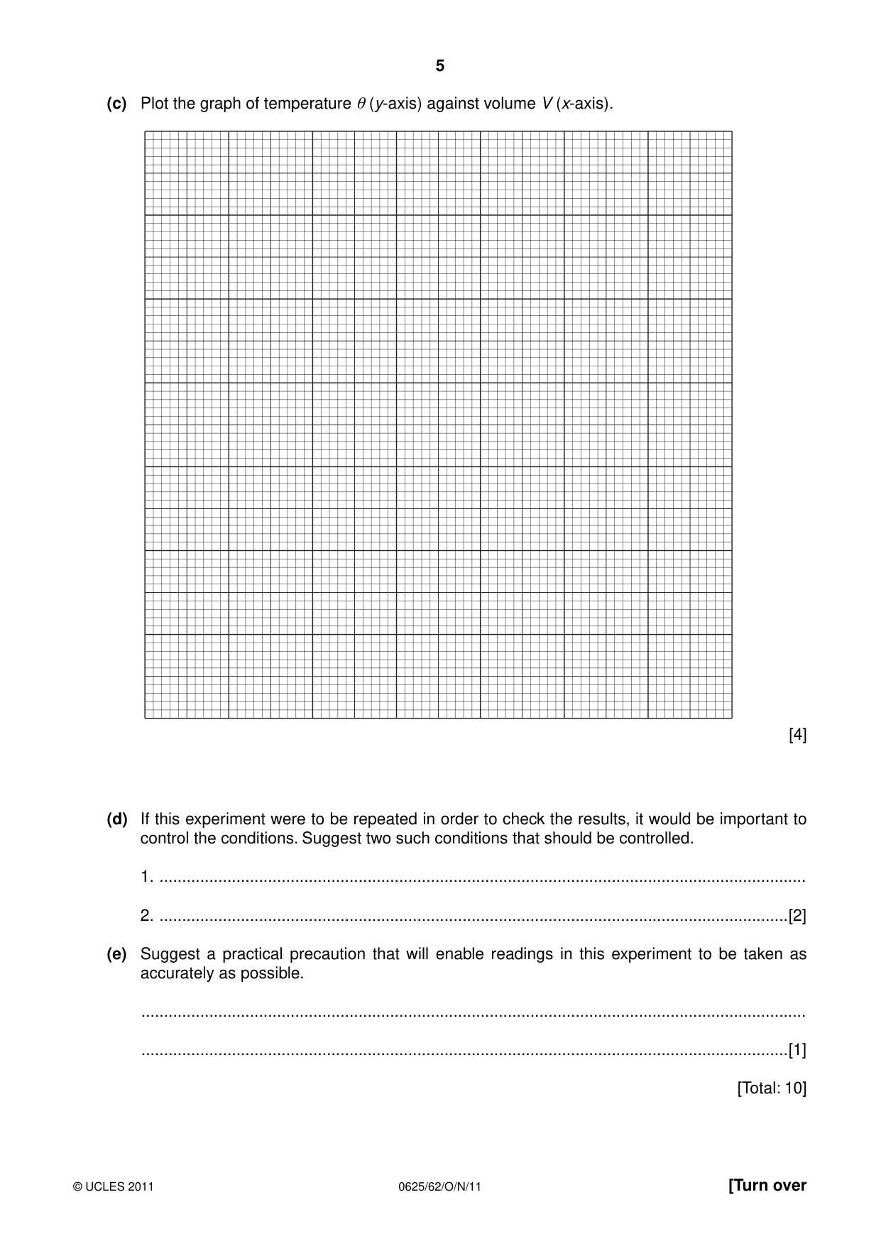 Cambridge IGCSE Physics 0625 2011 Oct/Nov Paper 6 · Variant 2 question paper, page 5 of 12