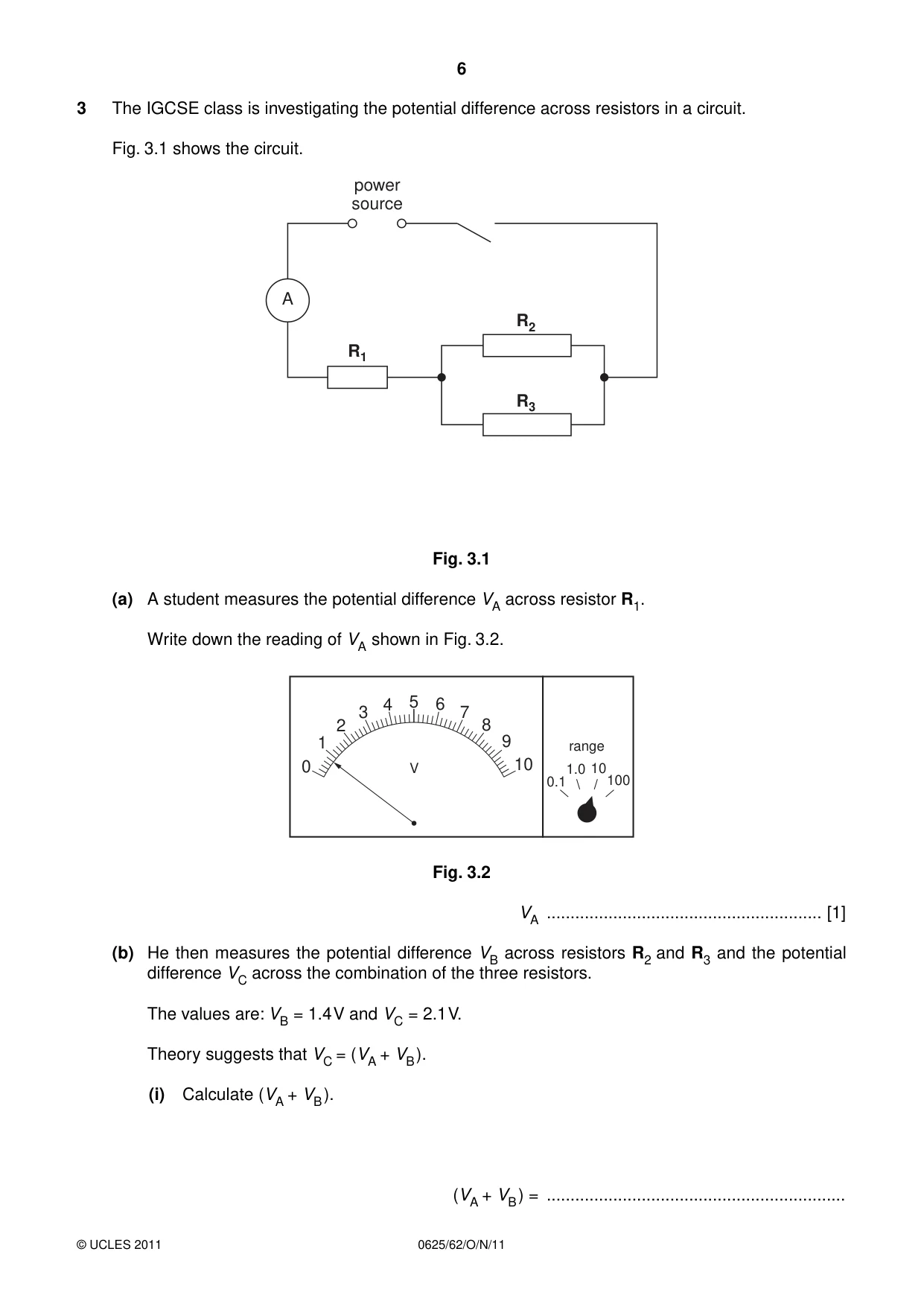 Cambridge IGCSE Physics 0625 2011 Oct/Nov Paper 6 · Variant 2 question paper, page 6 of 12