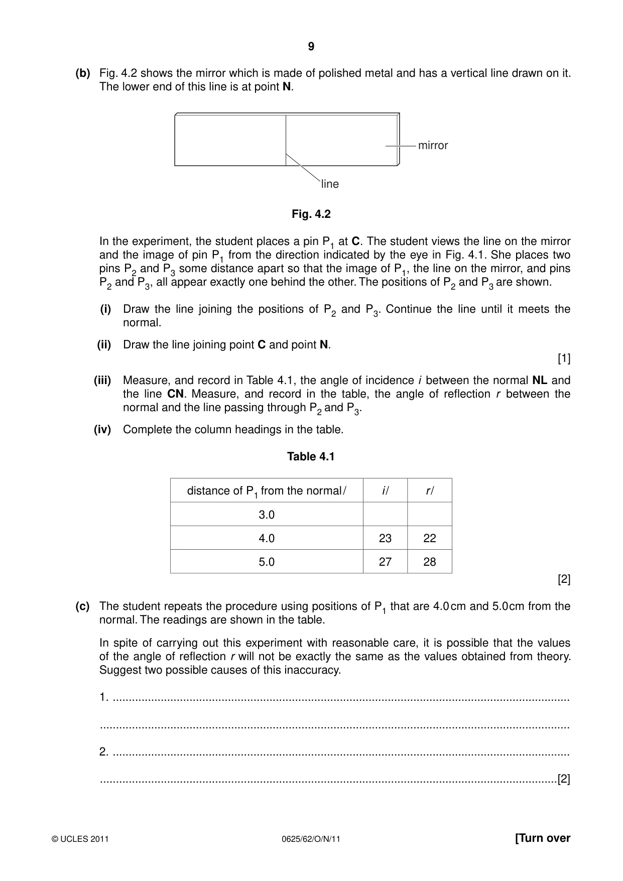Cambridge IGCSE Physics 0625 2011 Oct/Nov Paper 6 · Variant 2 question paper, page 9 of 12