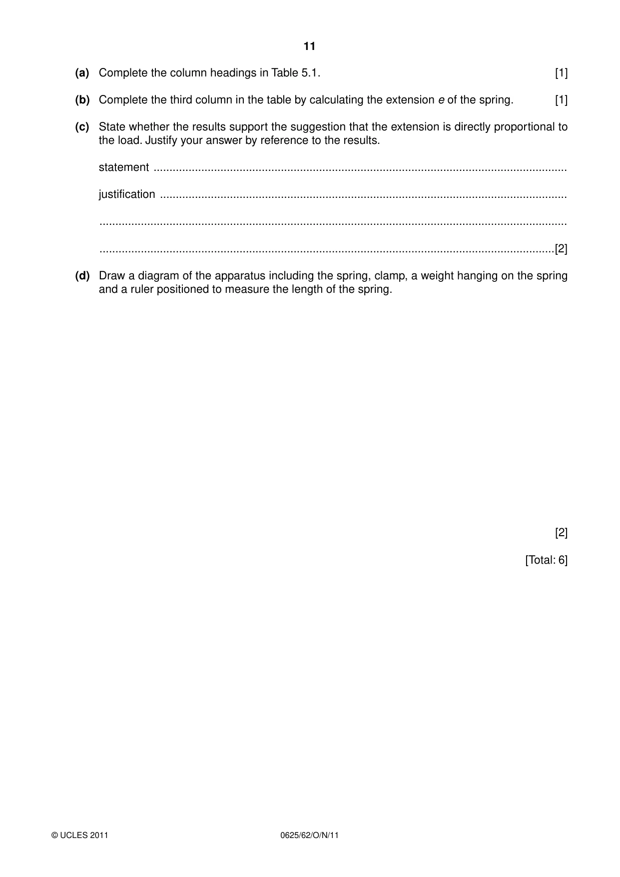 Cambridge IGCSE Physics 0625 2011 Oct/Nov Paper 6 · Variant 2 question paper, page 11 of 12