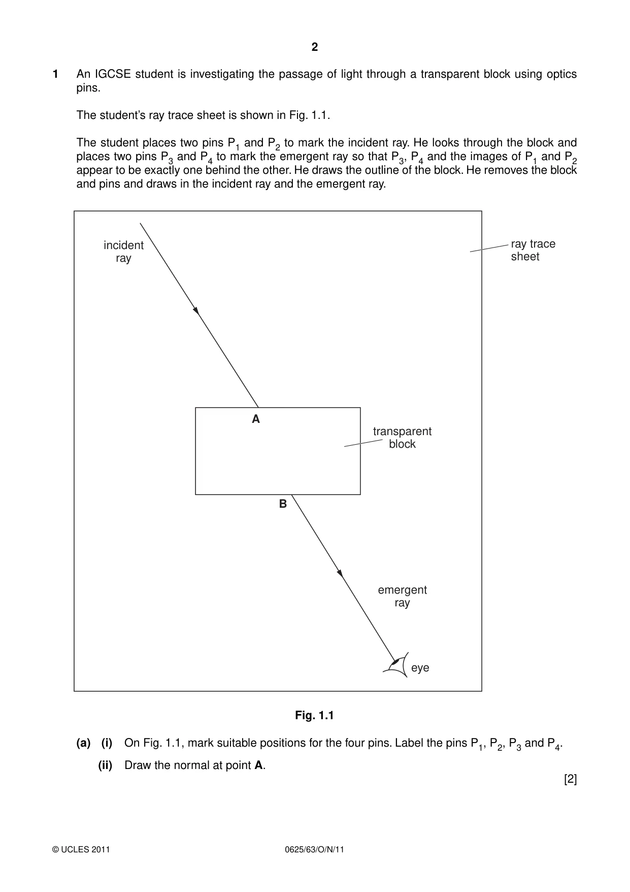 Cambridge IGCSE Physics 0625 2011 Oct/Nov Paper 6 · Variant 3 question paper, page 2 of 12
