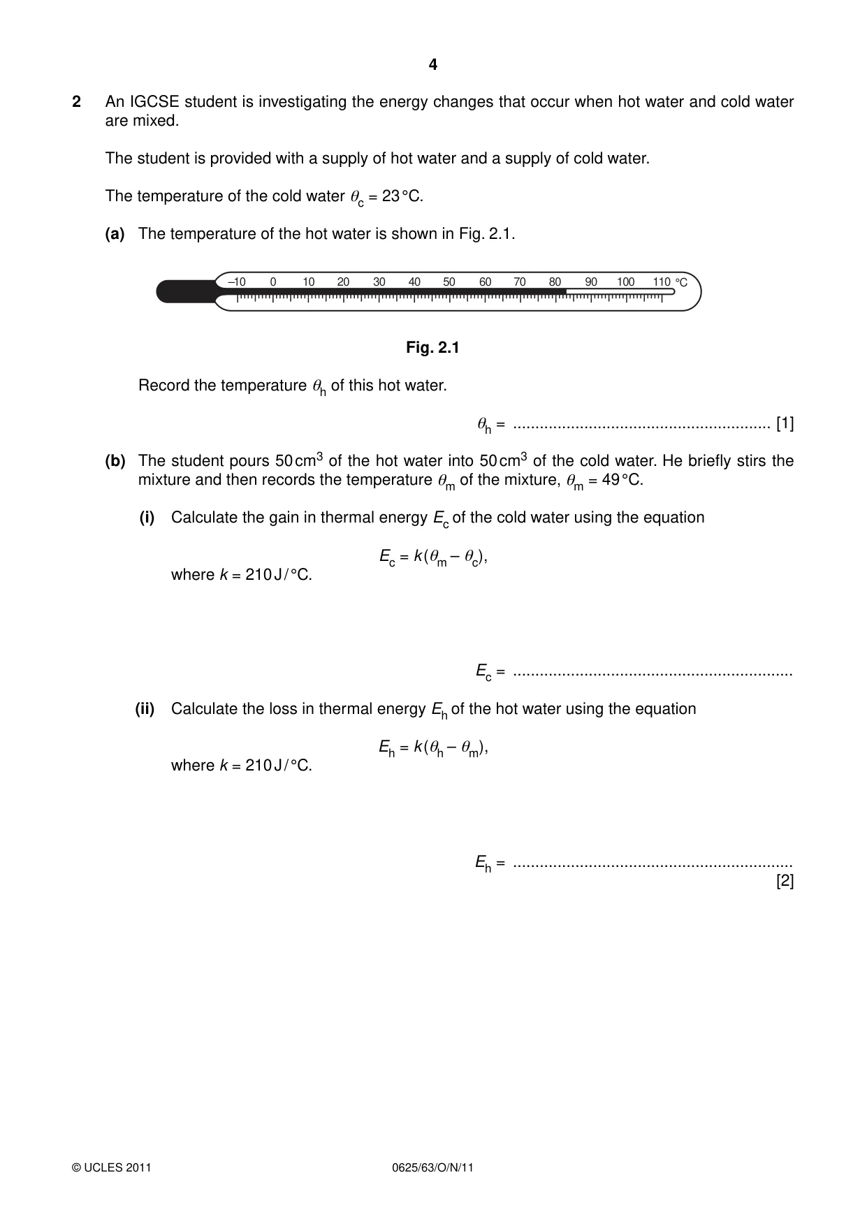 Cambridge IGCSE Physics 0625 2011 Oct/Nov Paper 6 · Variant 3 question paper, page 4 of 12