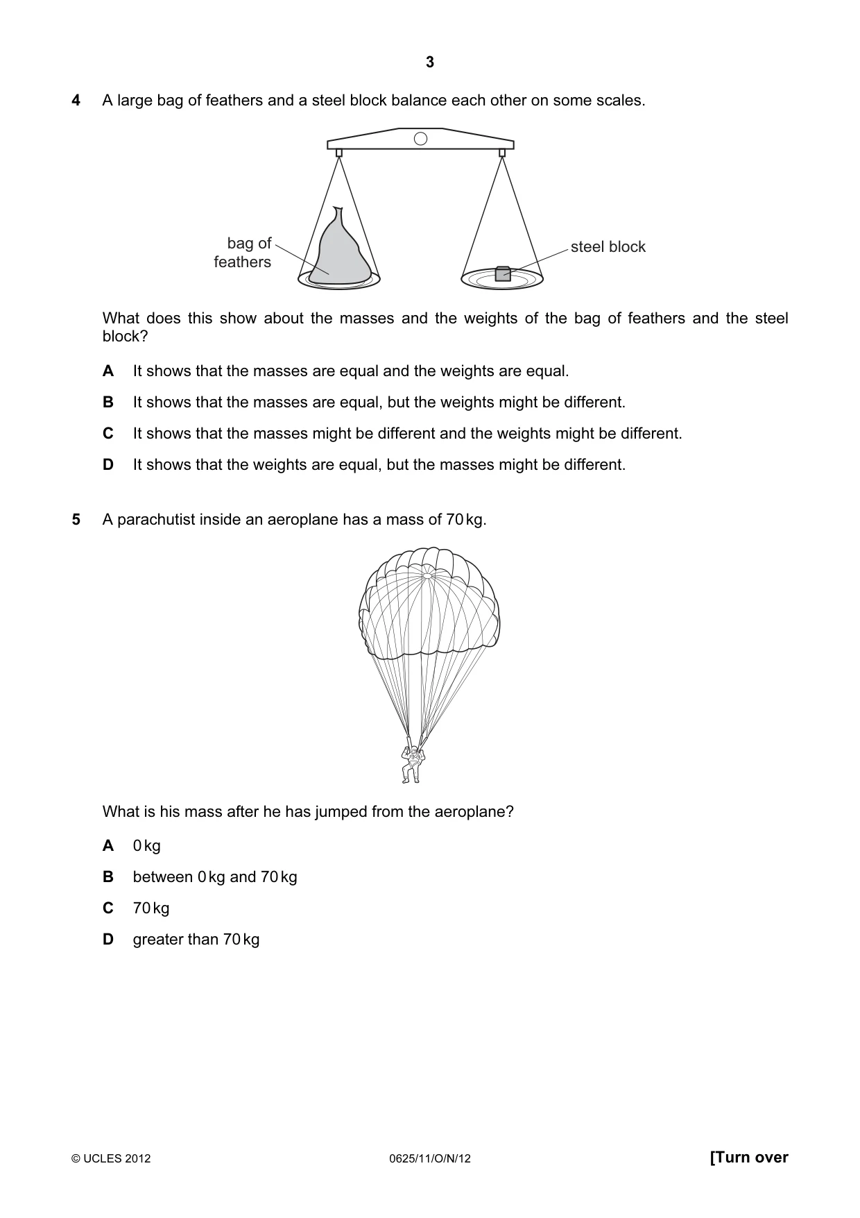 Cambridge IGCSE Physics 0625 2012 Oct/Nov Paper 1 · Variant 1 question paper, page 3 of 20