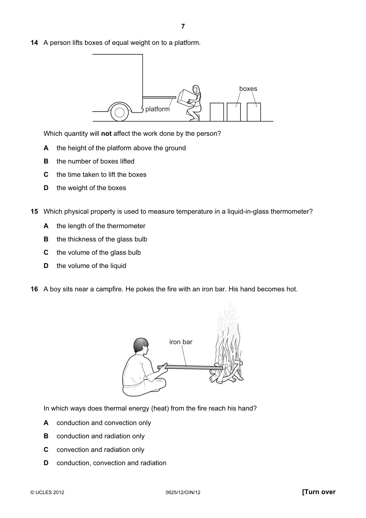 Cambridge IGCSE Physics 0625 2012 Oct/Nov Paper 1 · Variant 2 question paper, page 7 of 20