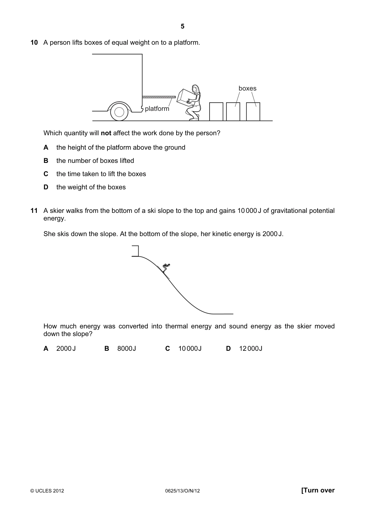 Cambridge IGCSE Physics 0625 2012 Oct/Nov Paper 1 · Variant 3 question paper, page 5 of 20