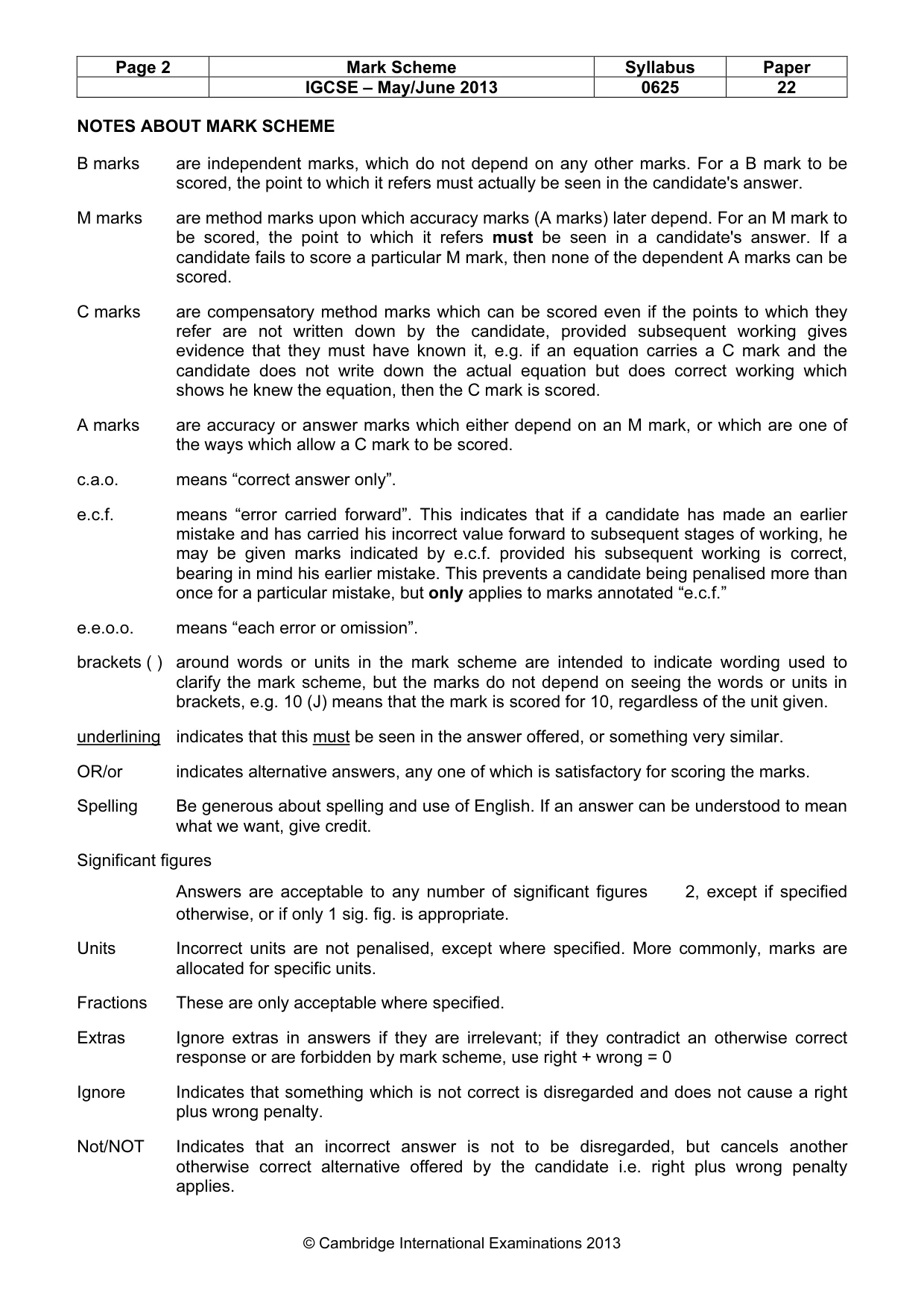 Mark scheme, page 2 of 8