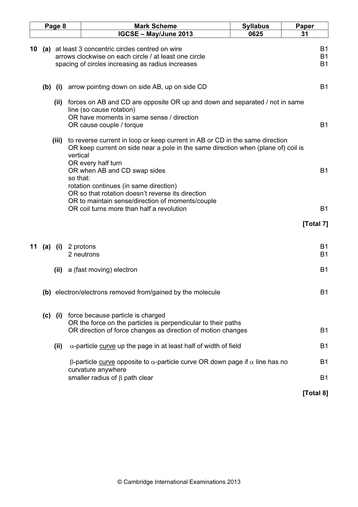 Mark scheme, page 8 of 8