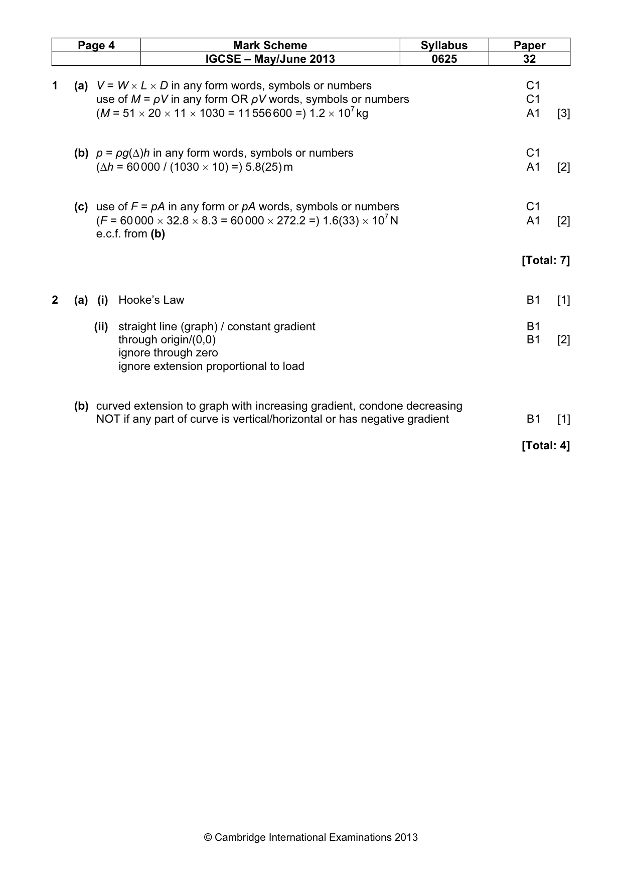 Mark scheme, page 4 of 9