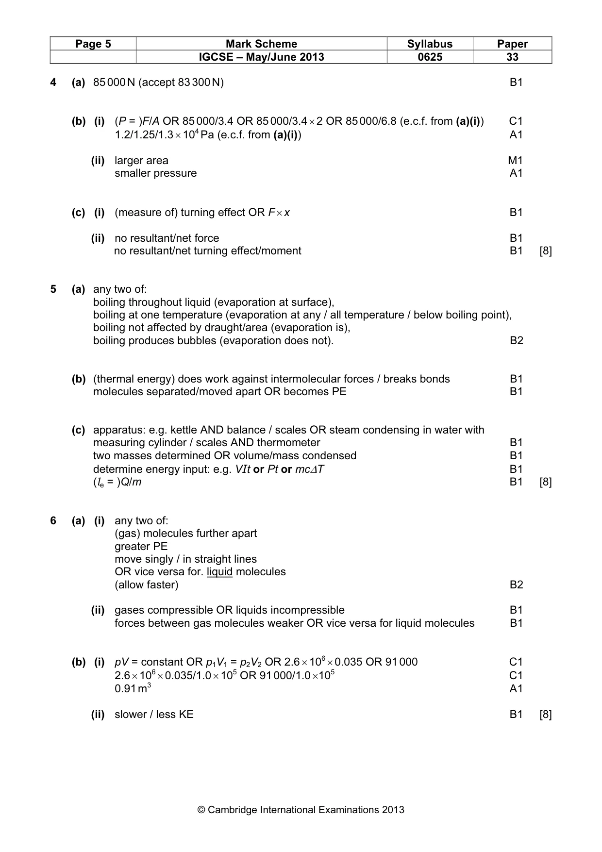Mark scheme, page 5 of 7