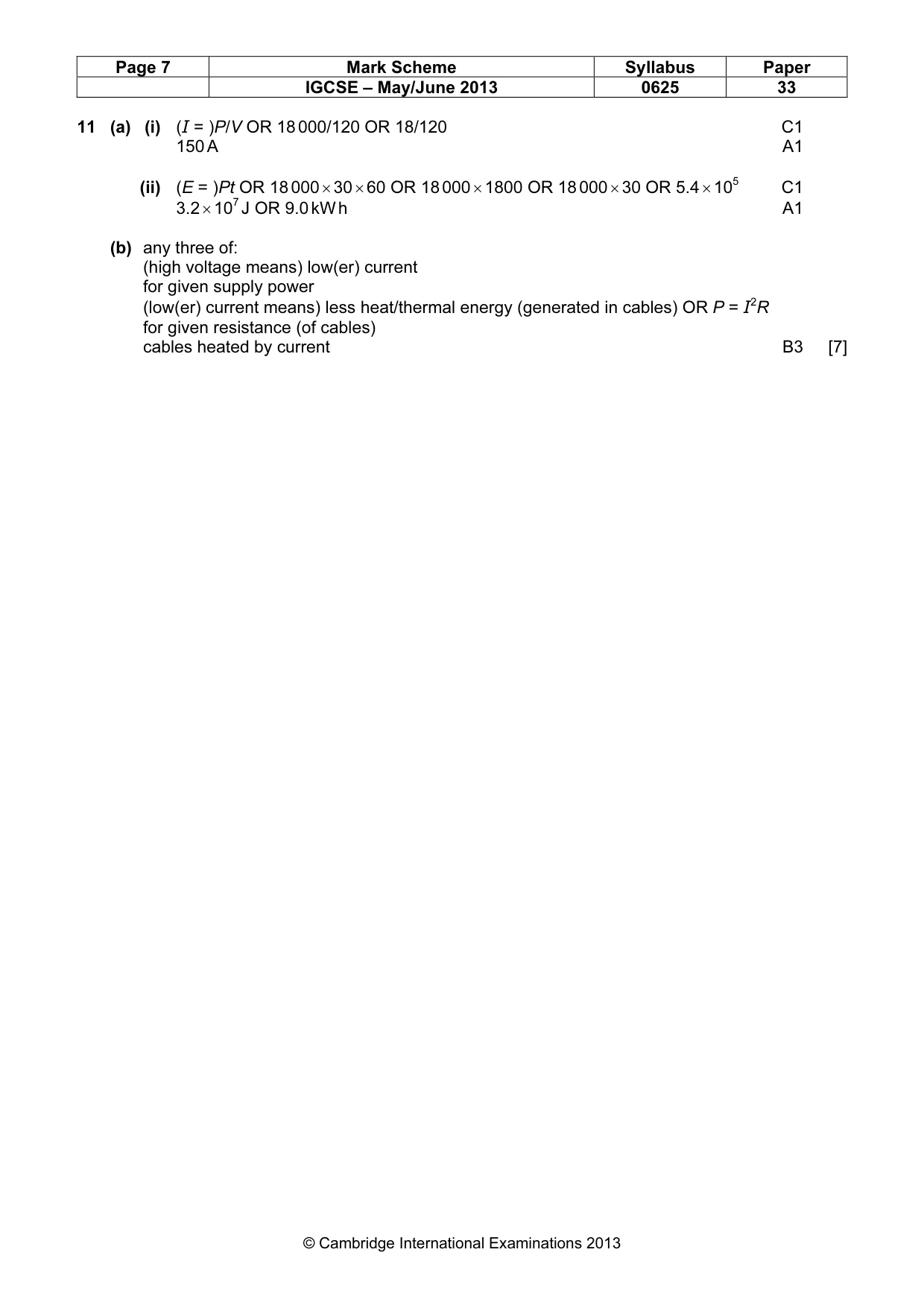 Mark scheme, page 7 of 7