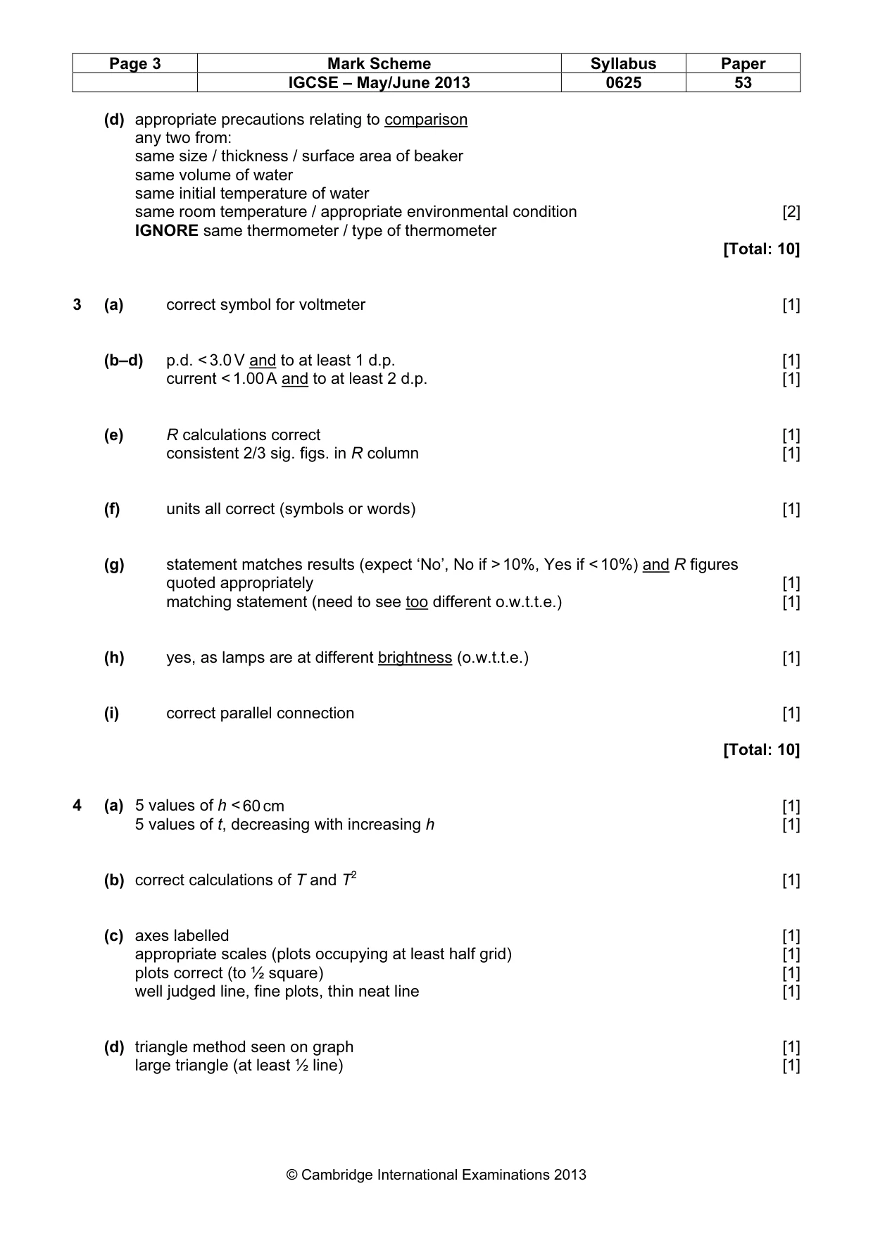 Mark scheme, page 3 of 4