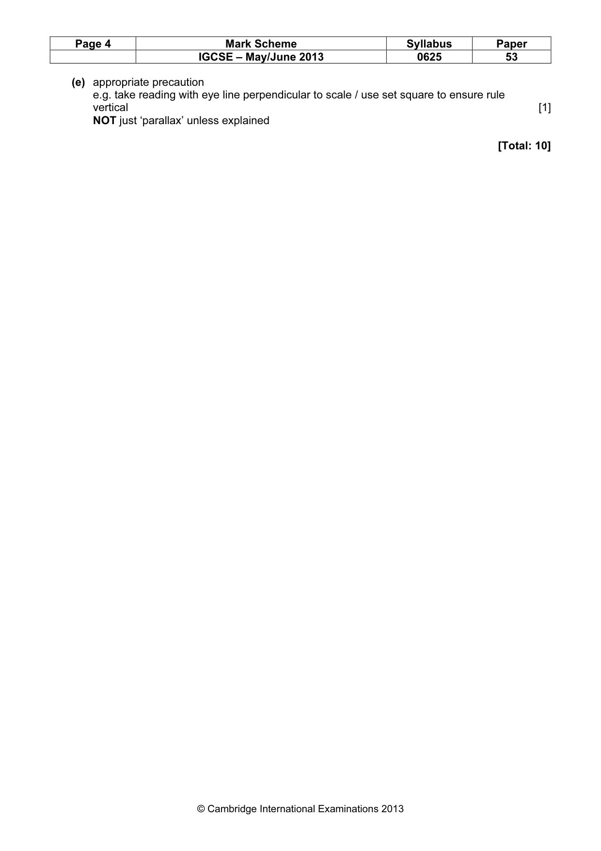 Mark scheme, page 4 of 4