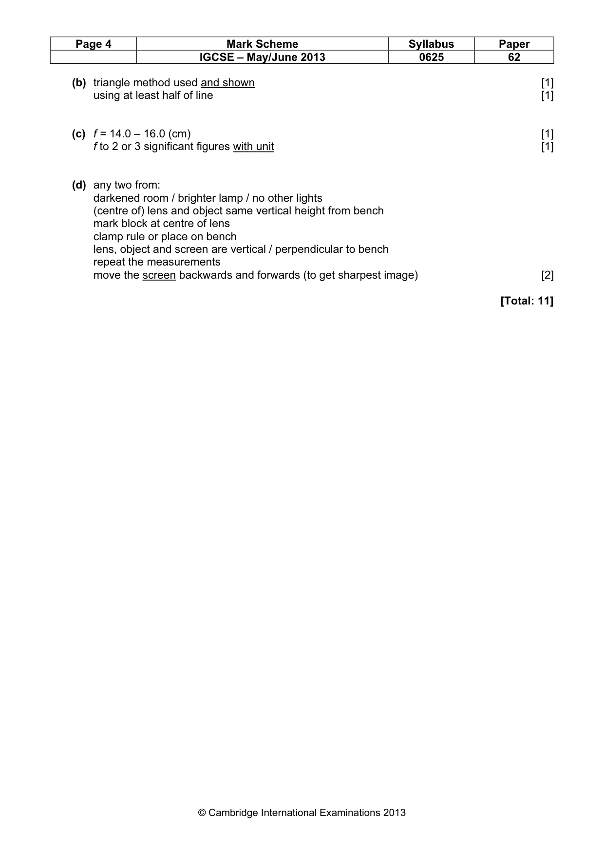Mark scheme, page 4 of 4