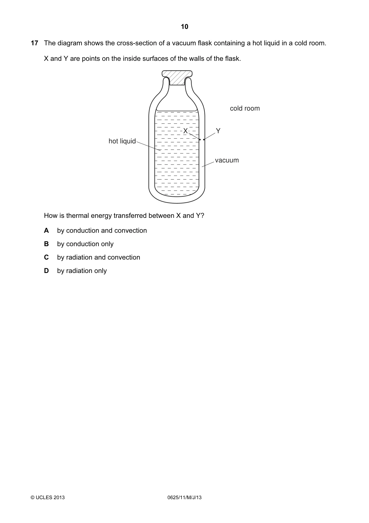 Cambridge IGCSE Physics 0625 2013 May/June Paper 1 · Variant 1 question paper, page 10 of 20