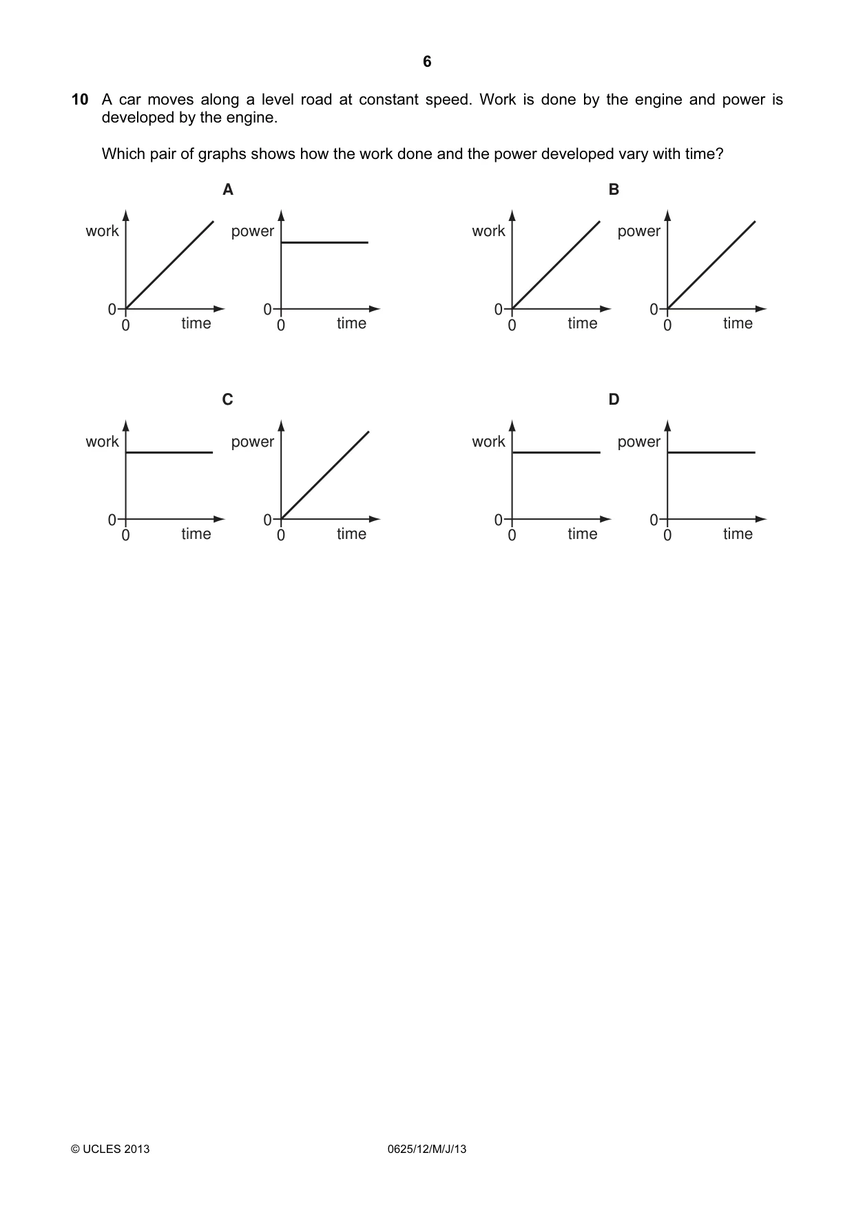 Cambridge IGCSE Physics 0625 2013 May/June Paper 1 · Variant 2 question paper, page 6 of 20