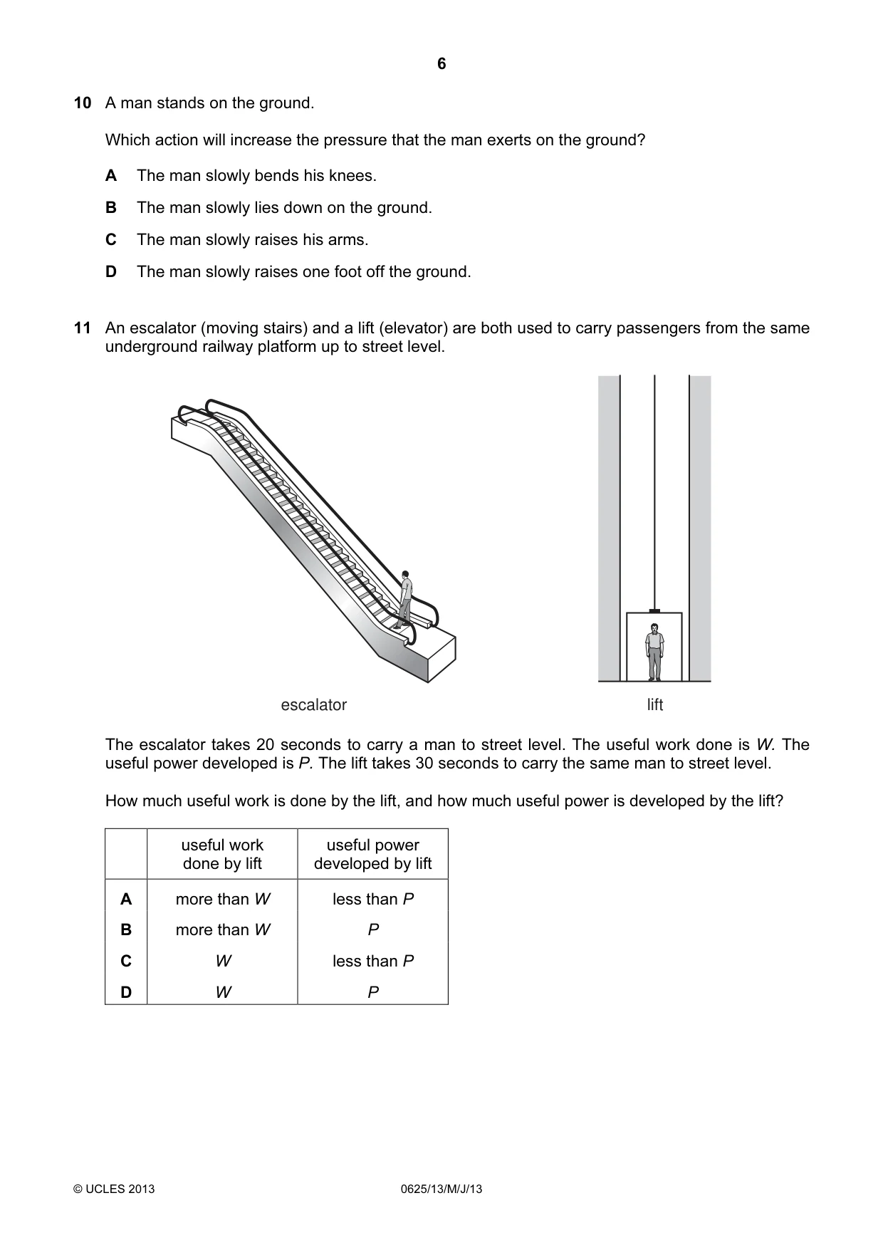 Cambridge IGCSE Physics 0625 2013 May/June Paper 1 · Variant 3 question paper, page 6 of 20