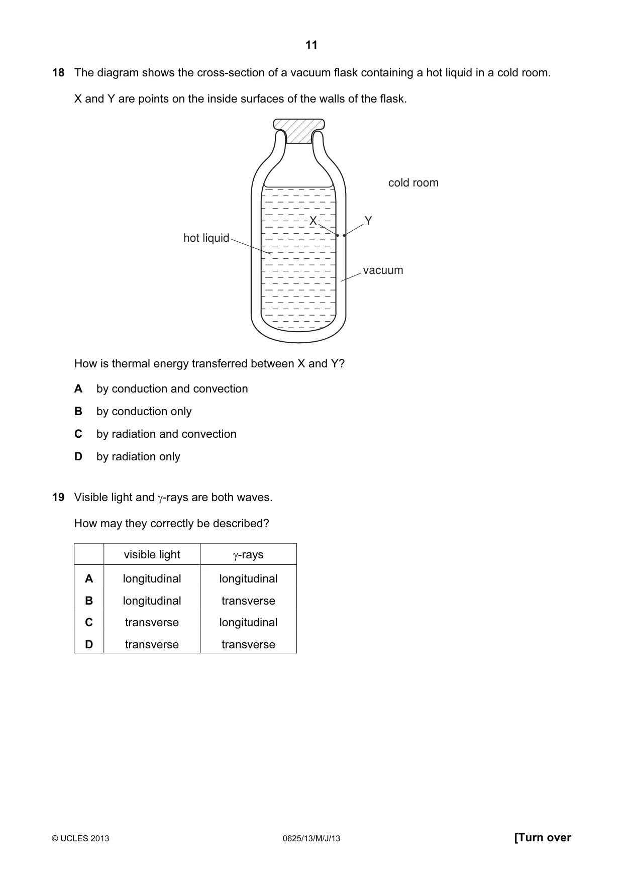 Cambridge IGCSE Physics 0625 2013 May/June Paper 1 · Variant 3 question paper, page 11 of 20