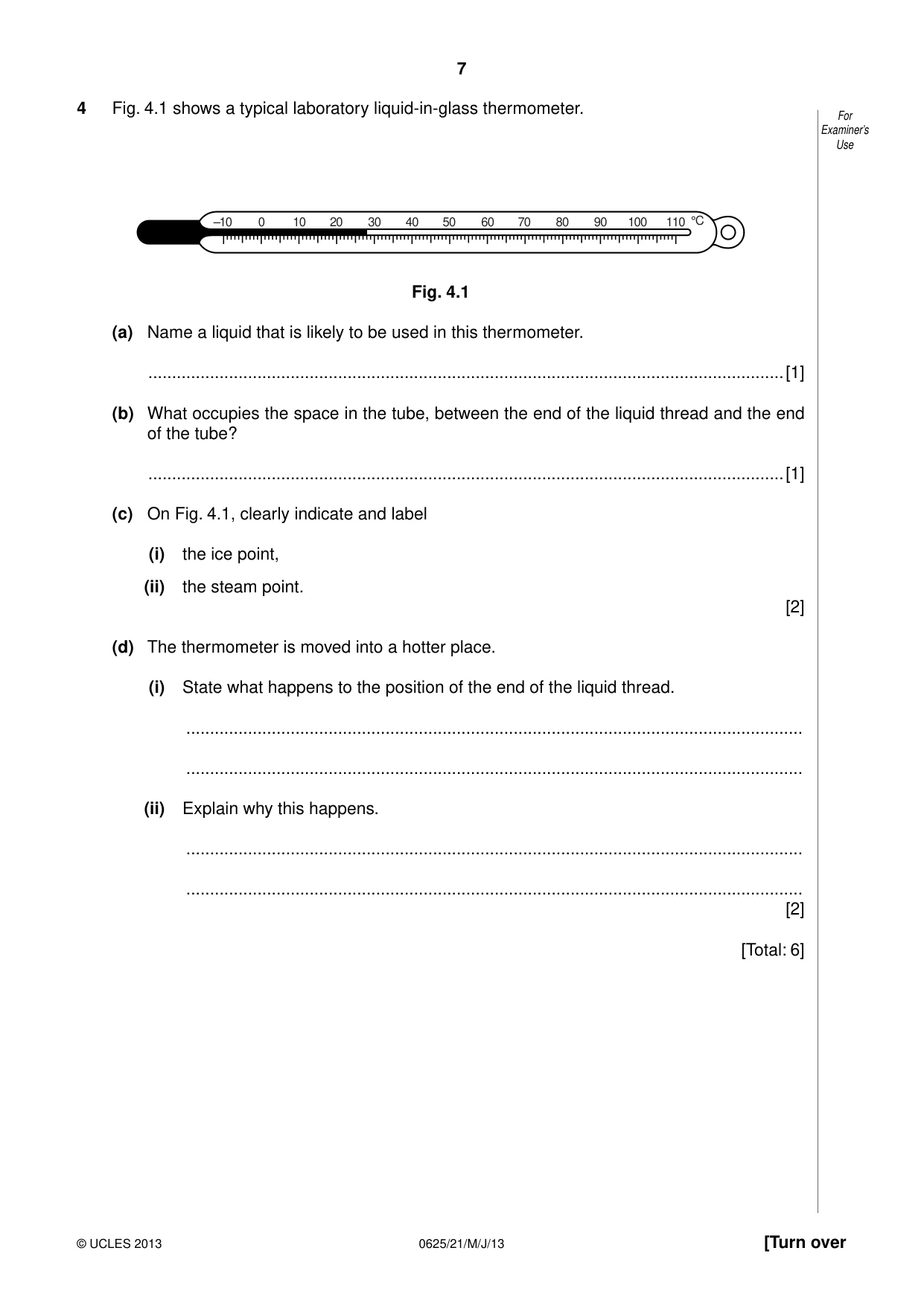 Cambridge IGCSE Physics 0625 2013 May/June Paper 2 · Variant 1 question paper, page 7 of 20