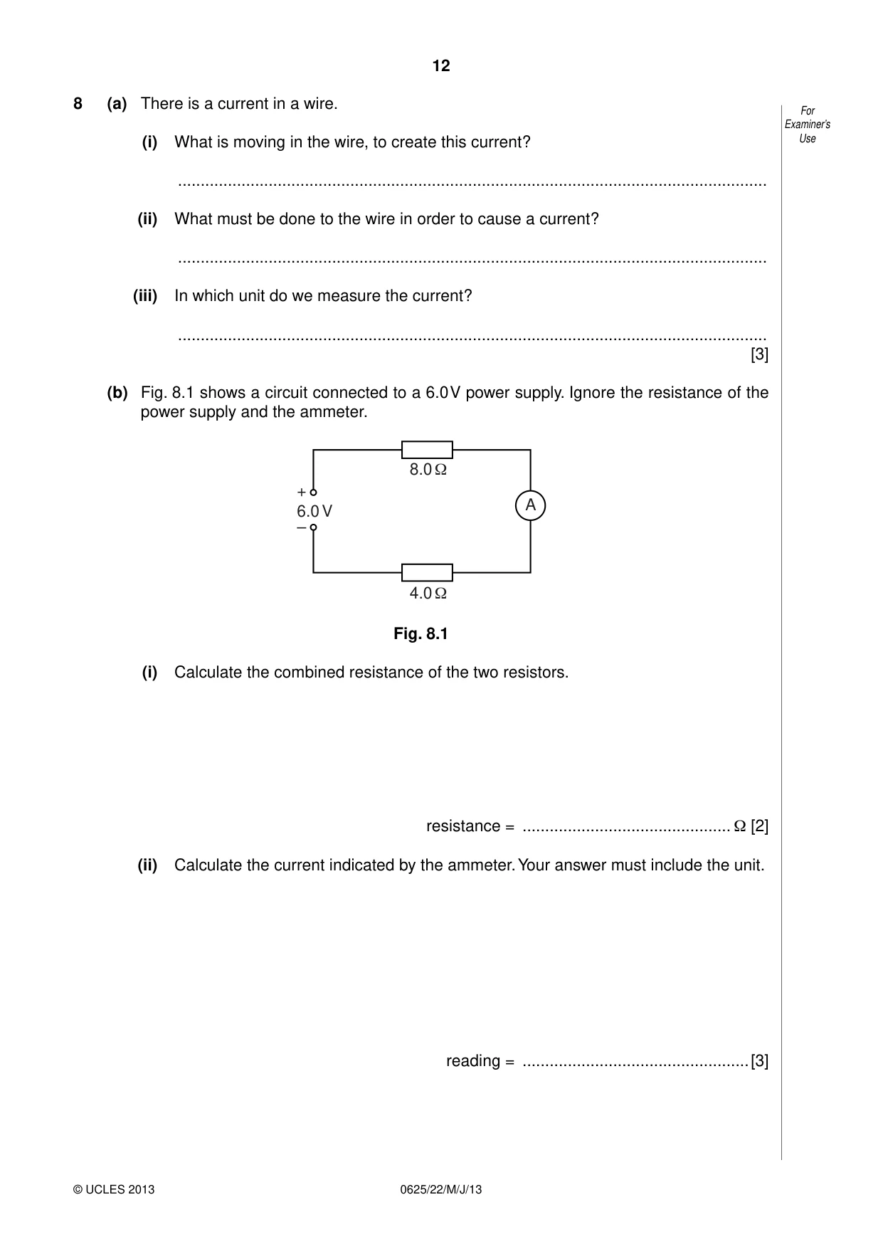 Cambridge IGCSE Physics 0625 2013 May/June Paper 2 · Variant 2 question paper, page 12 of 20