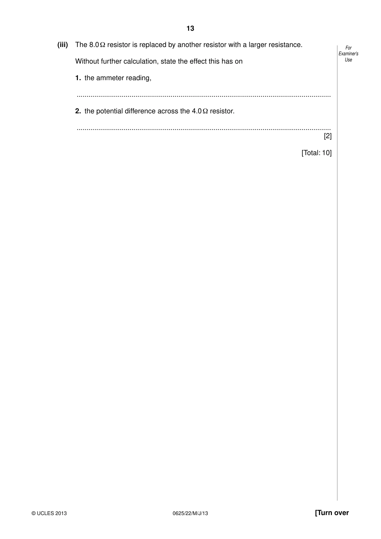 Cambridge IGCSE Physics 0625 2013 May/June Paper 2 · Variant 2 question paper, page 13 of 20
