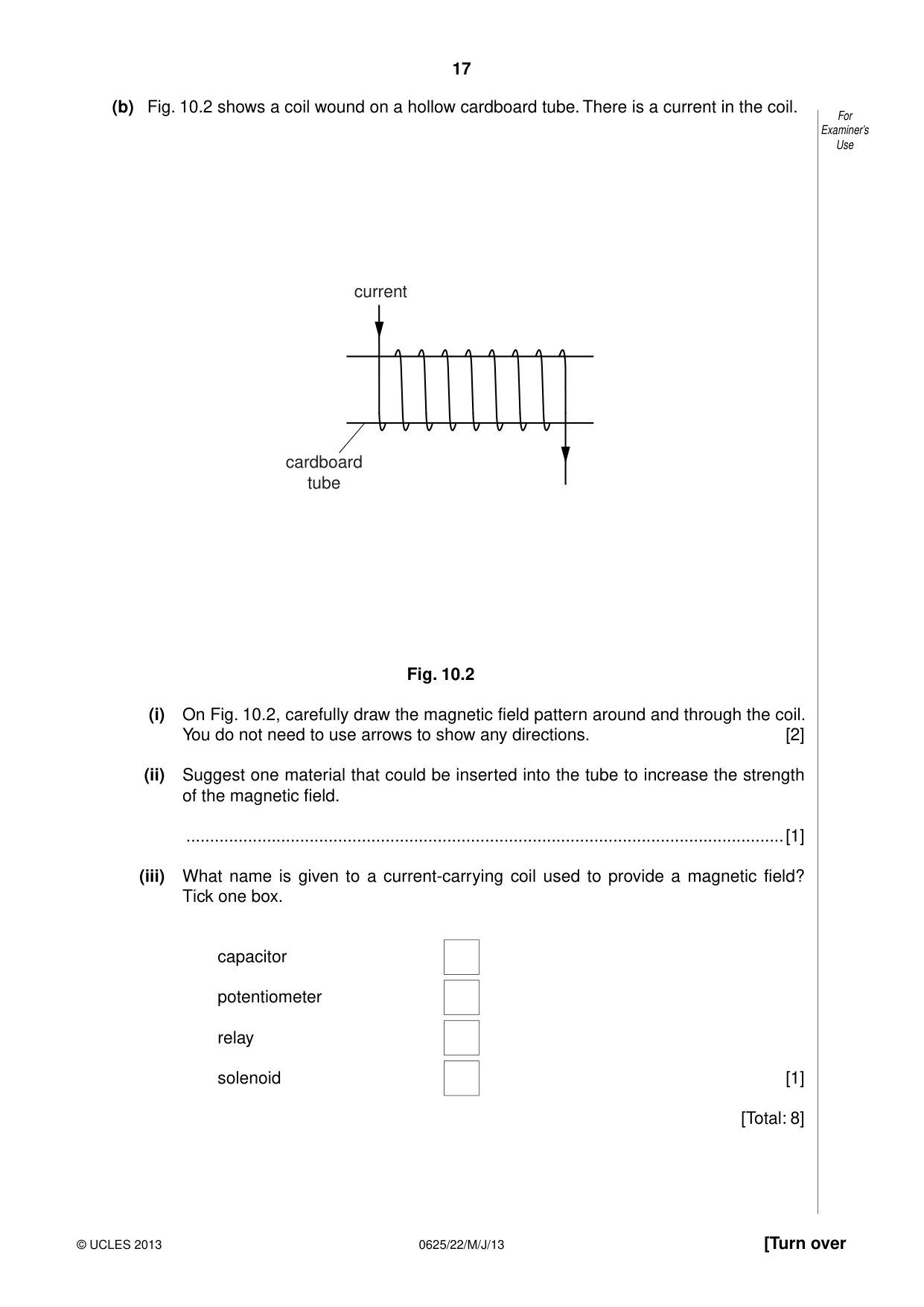 Cambridge IGCSE Physics 0625 2013 May/June Paper 2 · Variant 2 question paper, page 17 of 20