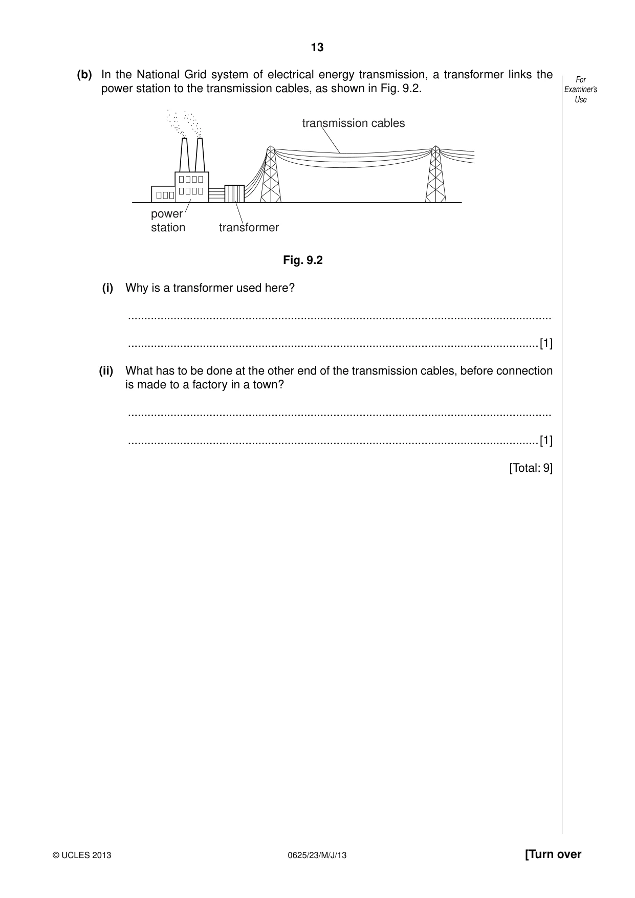 Cambridge IGCSE Physics 0625 2013 May/June Paper 2 · Variant 3 question paper, page 13 of 16