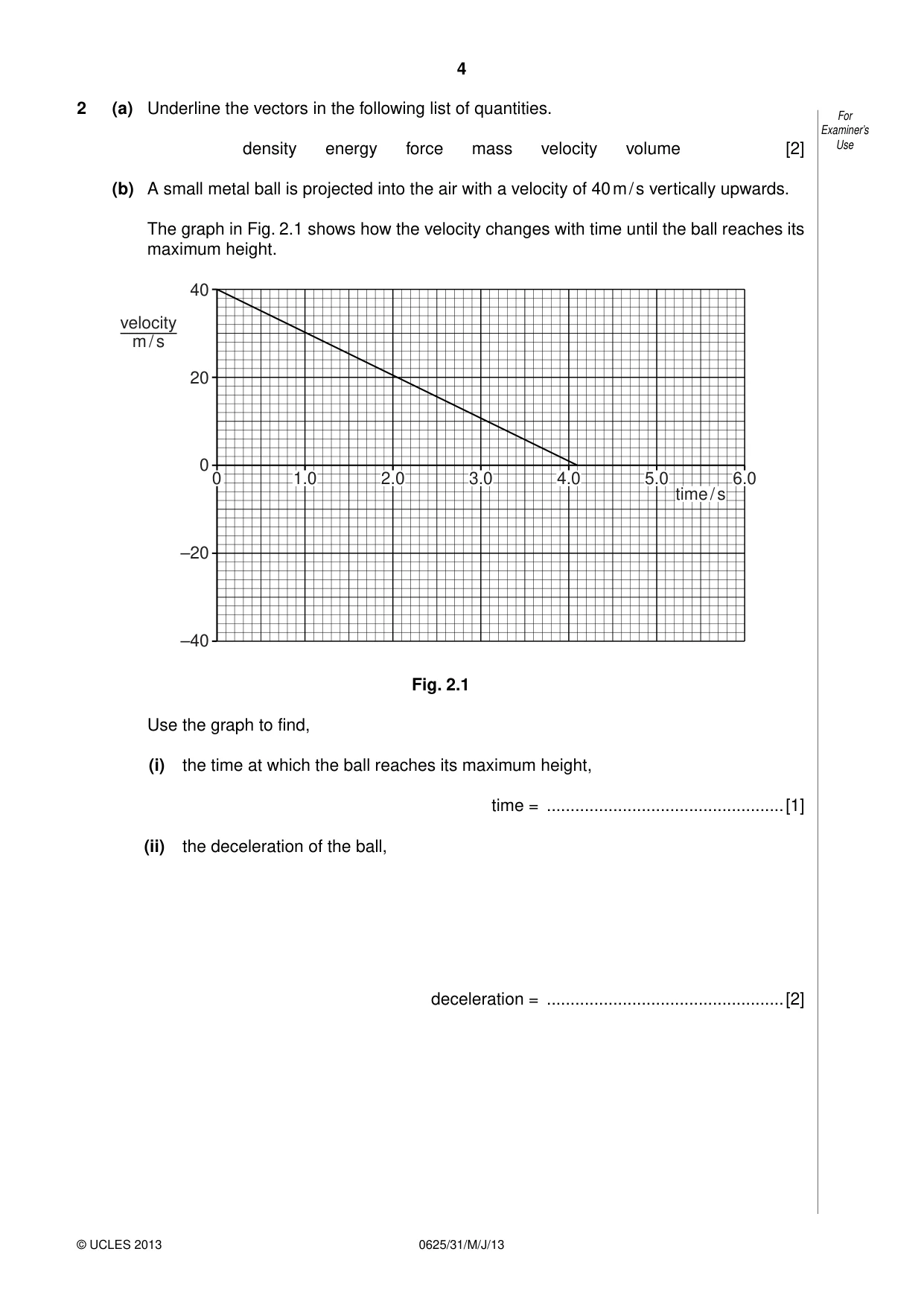 Cambridge IGCSE Physics 0625 2013 May/June Paper 3 · Variant 1 question paper, page 4 of 20